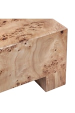 Crestview Collection Sutherland Sutherland Square Poplar Burl Coffee Table with Block Feet