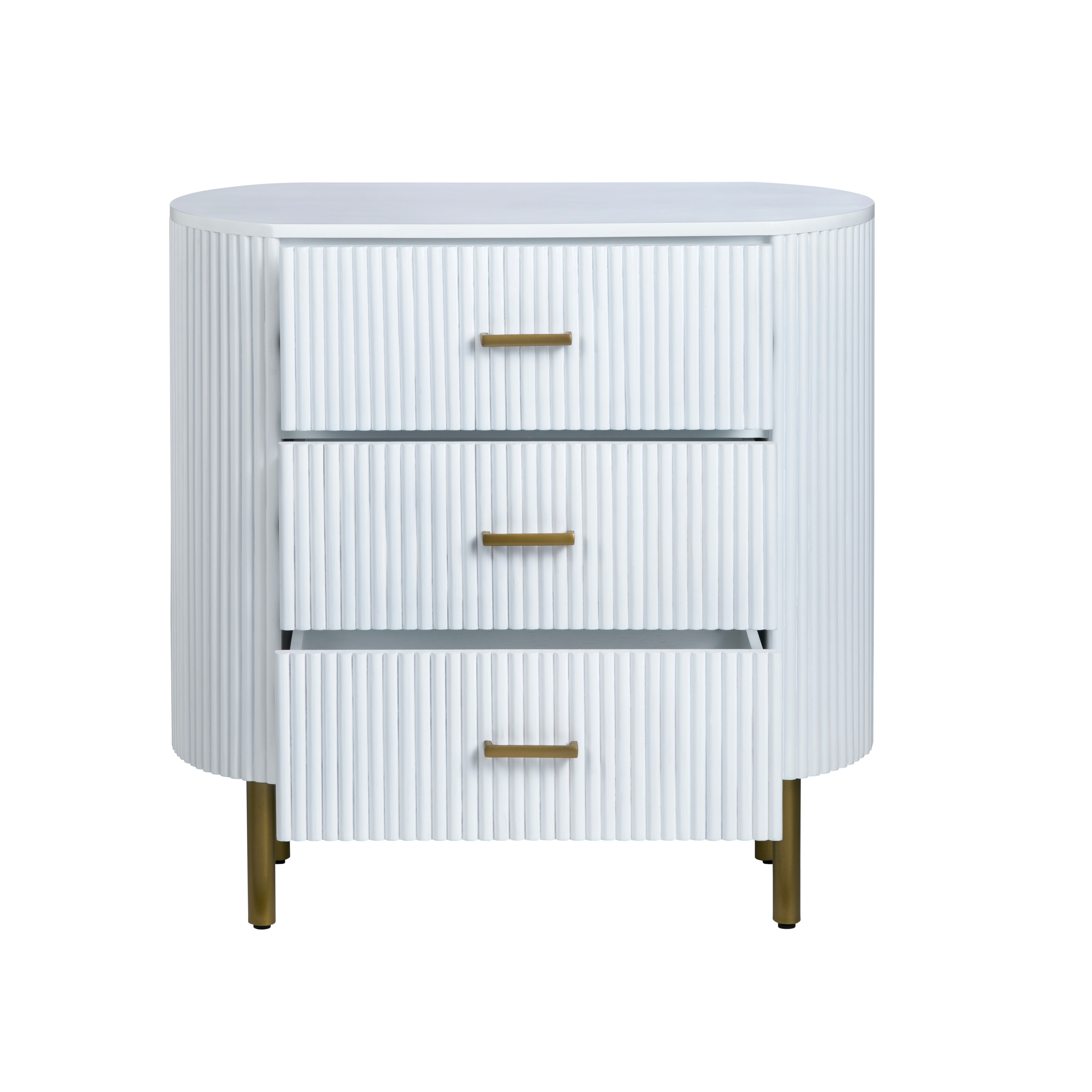 Crestview Collection Astoria Modern Fluted 3-Drawer Accent Chest