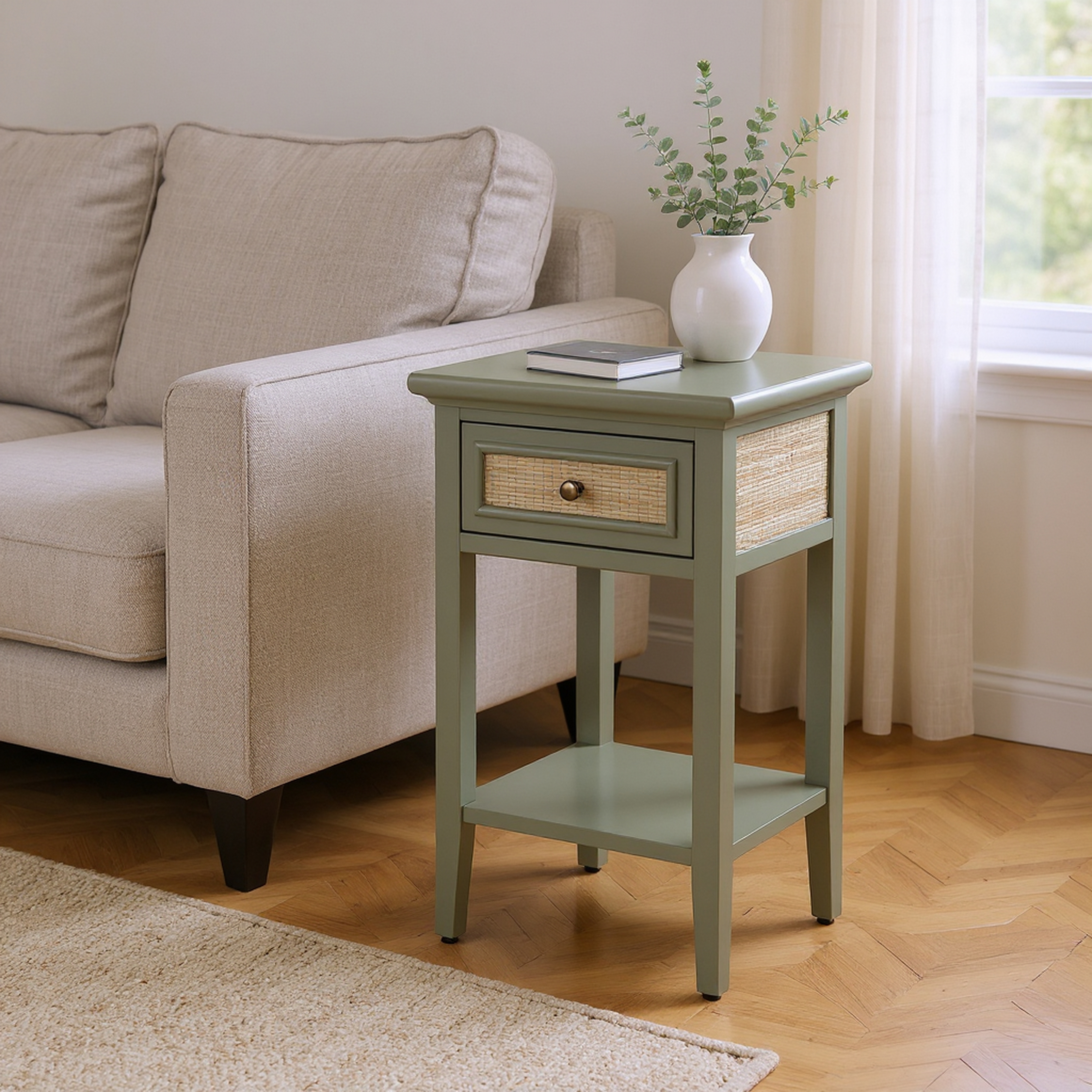 Coastal Tall Single-Drawer End Table