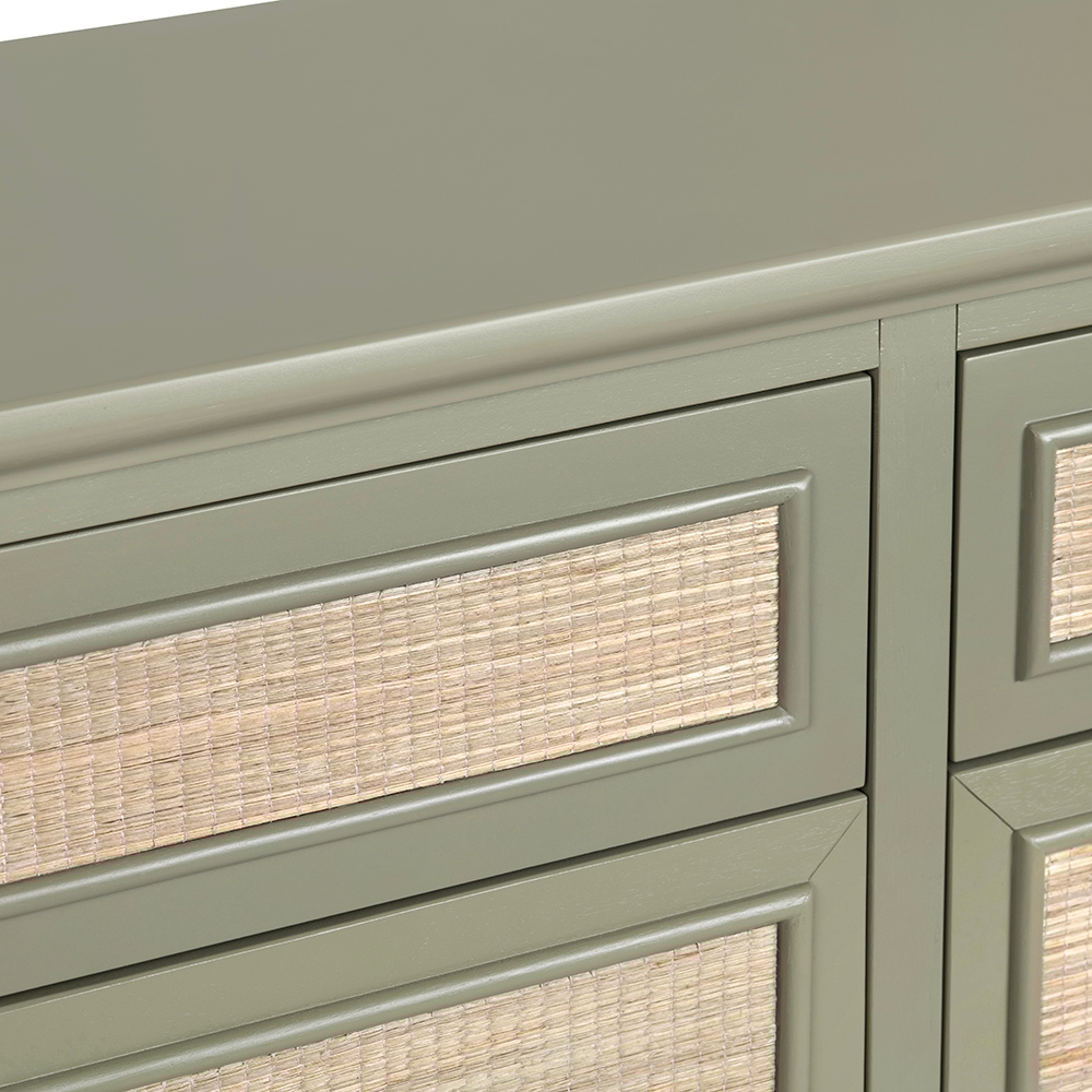 Crestview Collection Solace Coastal 4-Door Media Credenza w/Cord Vents