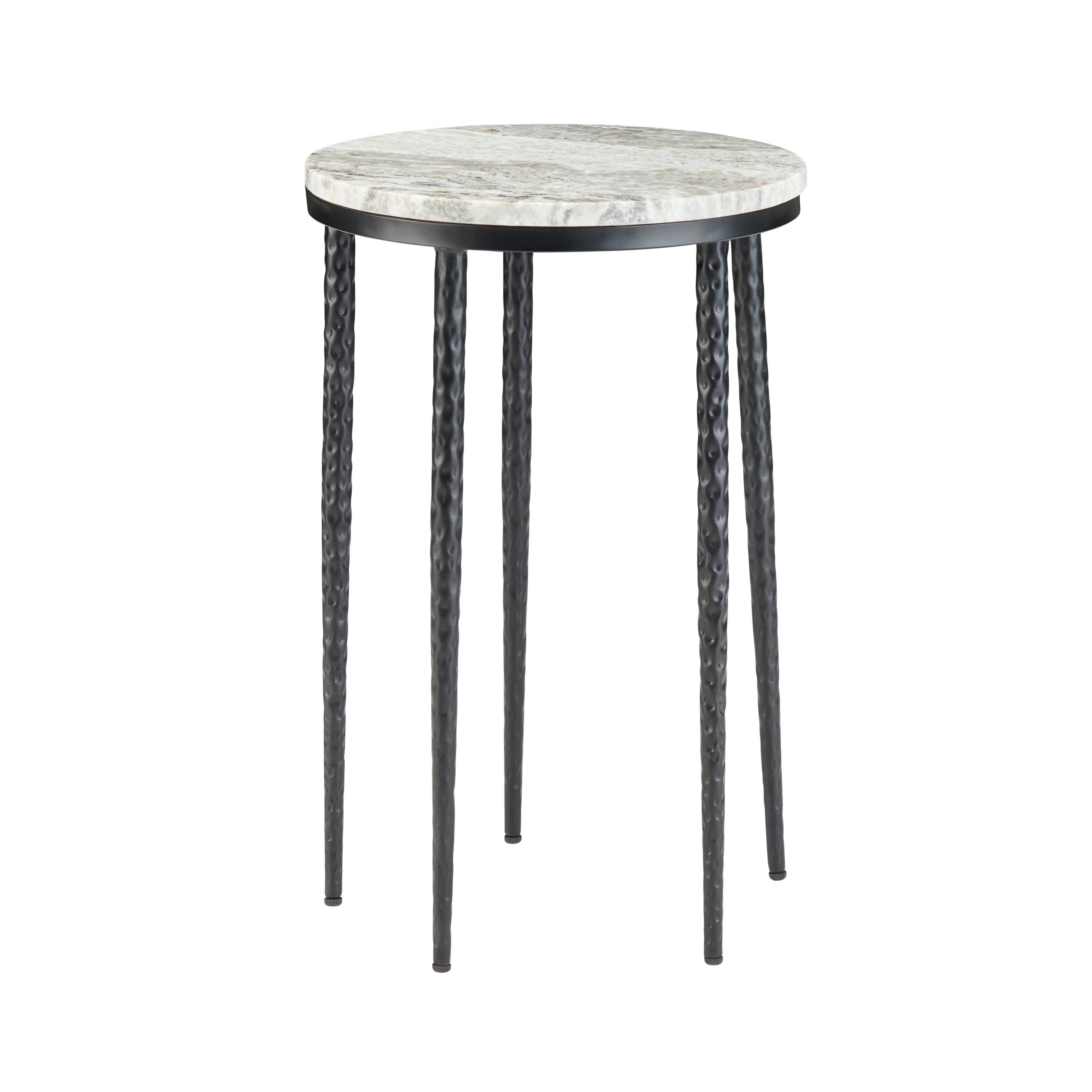 Round Marble-Top End Table