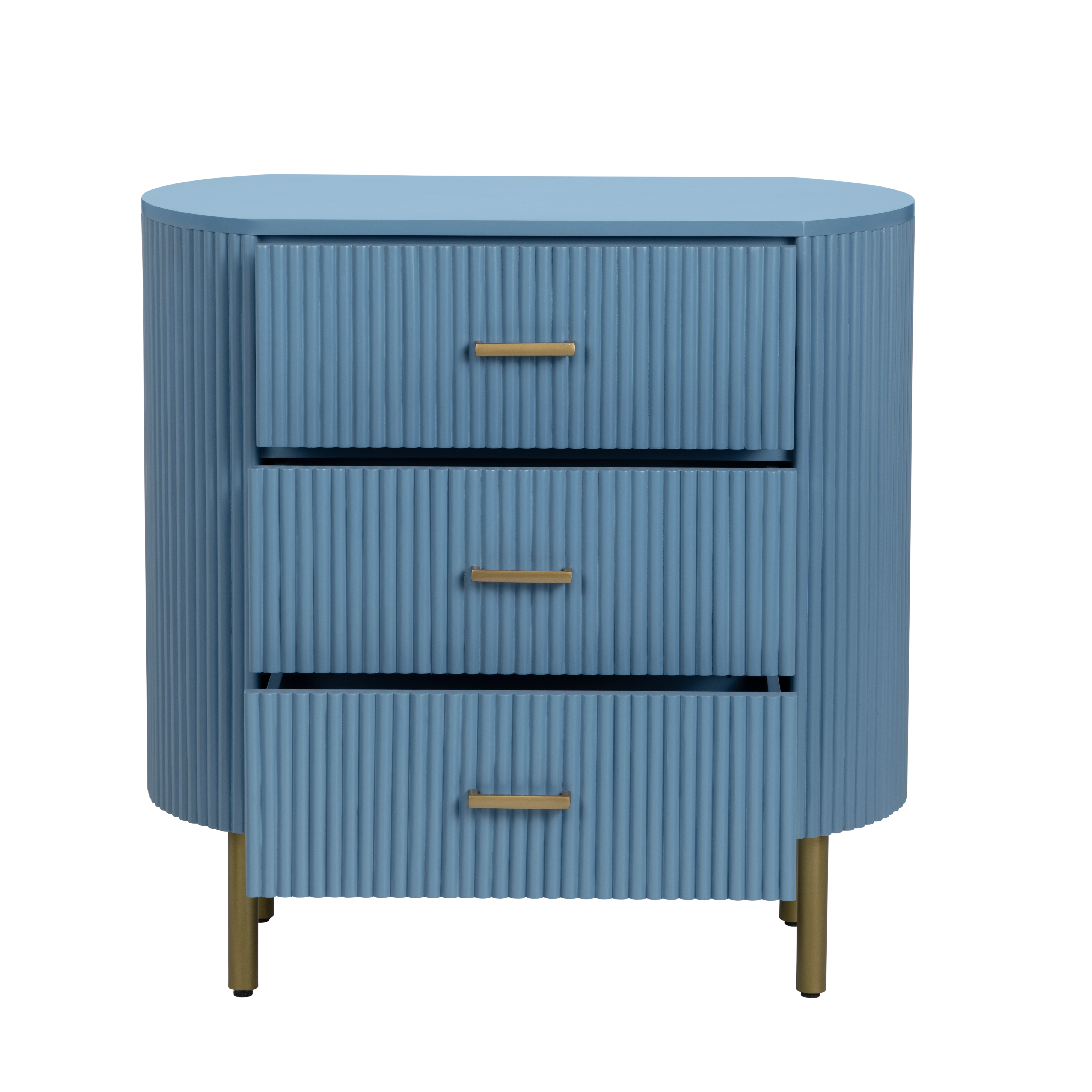 Modern Fluted 3-Drawer Accent Chest