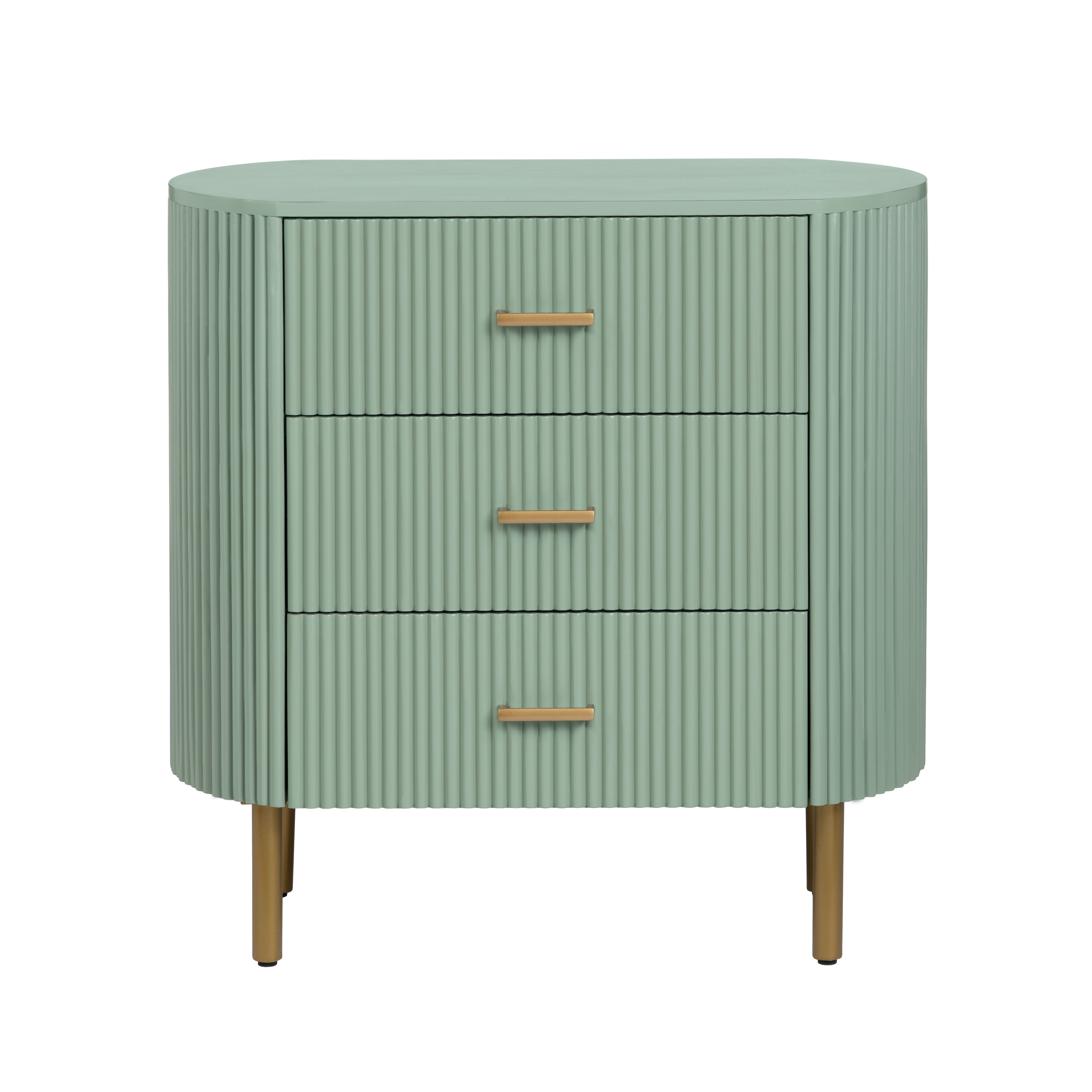 Crestview Collection Astoria Modern Fluted 3-Drawer Accent Chest
