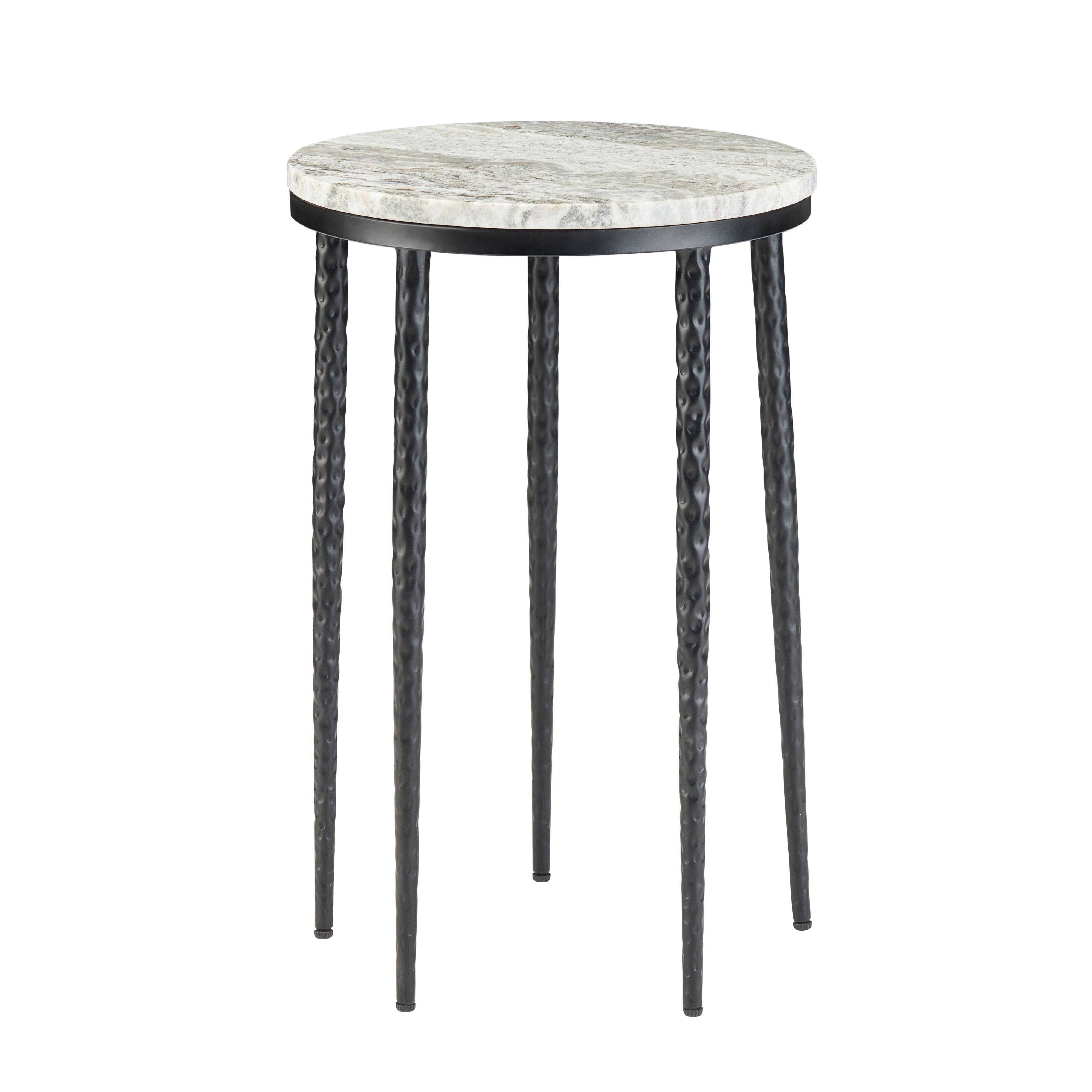 Round Marble-Top End Table