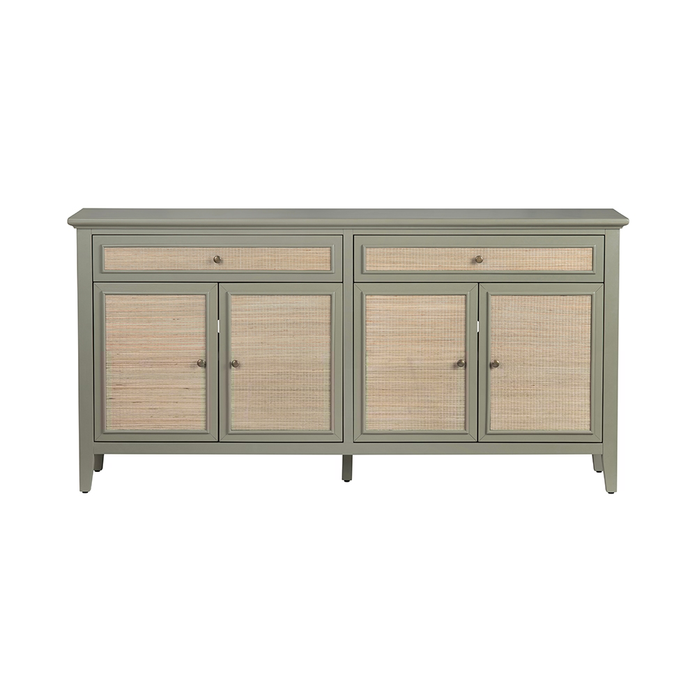 Coastal 4-Door Media Credenza w/Cord Vents