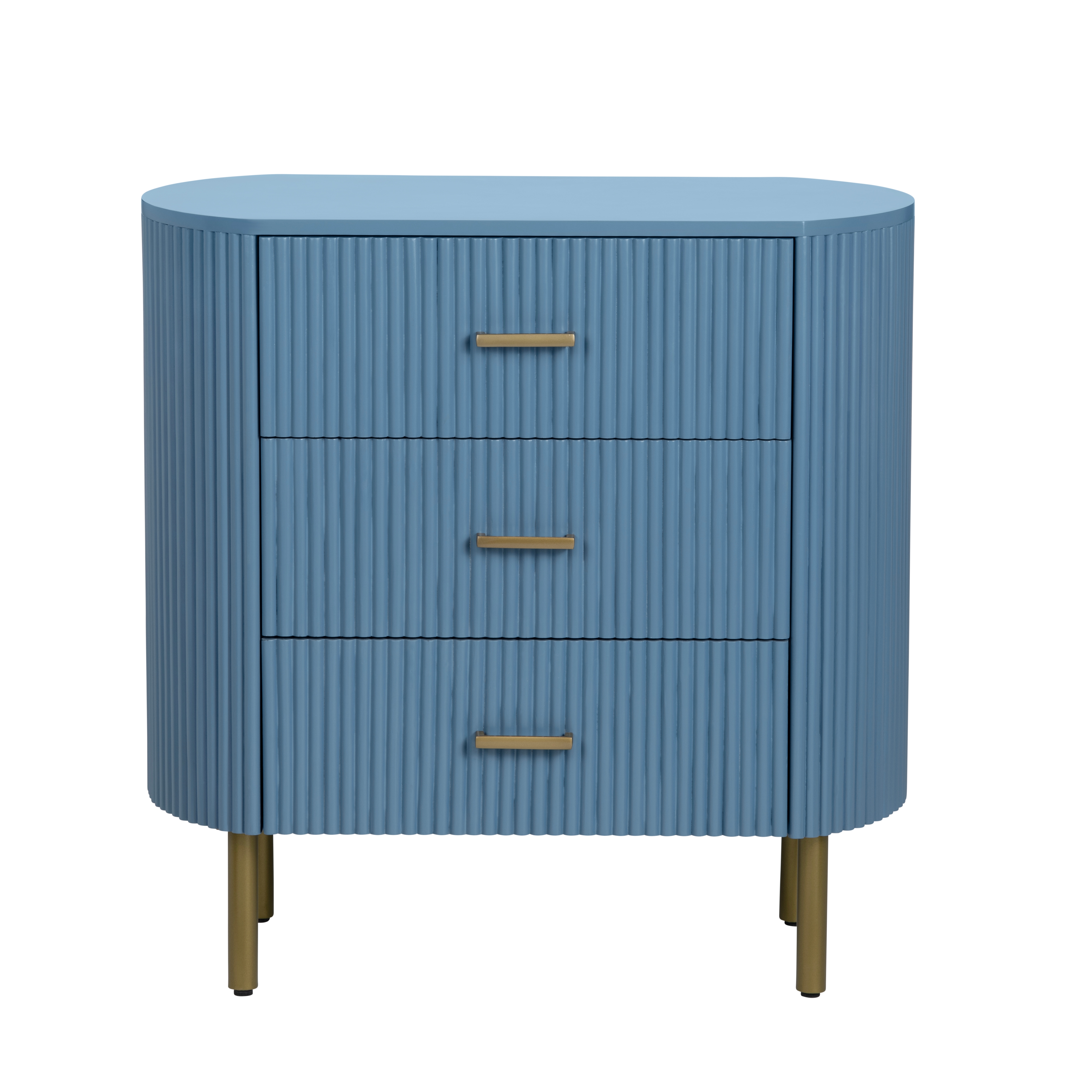 Modern Fluted 3-Drawer Accent Chest