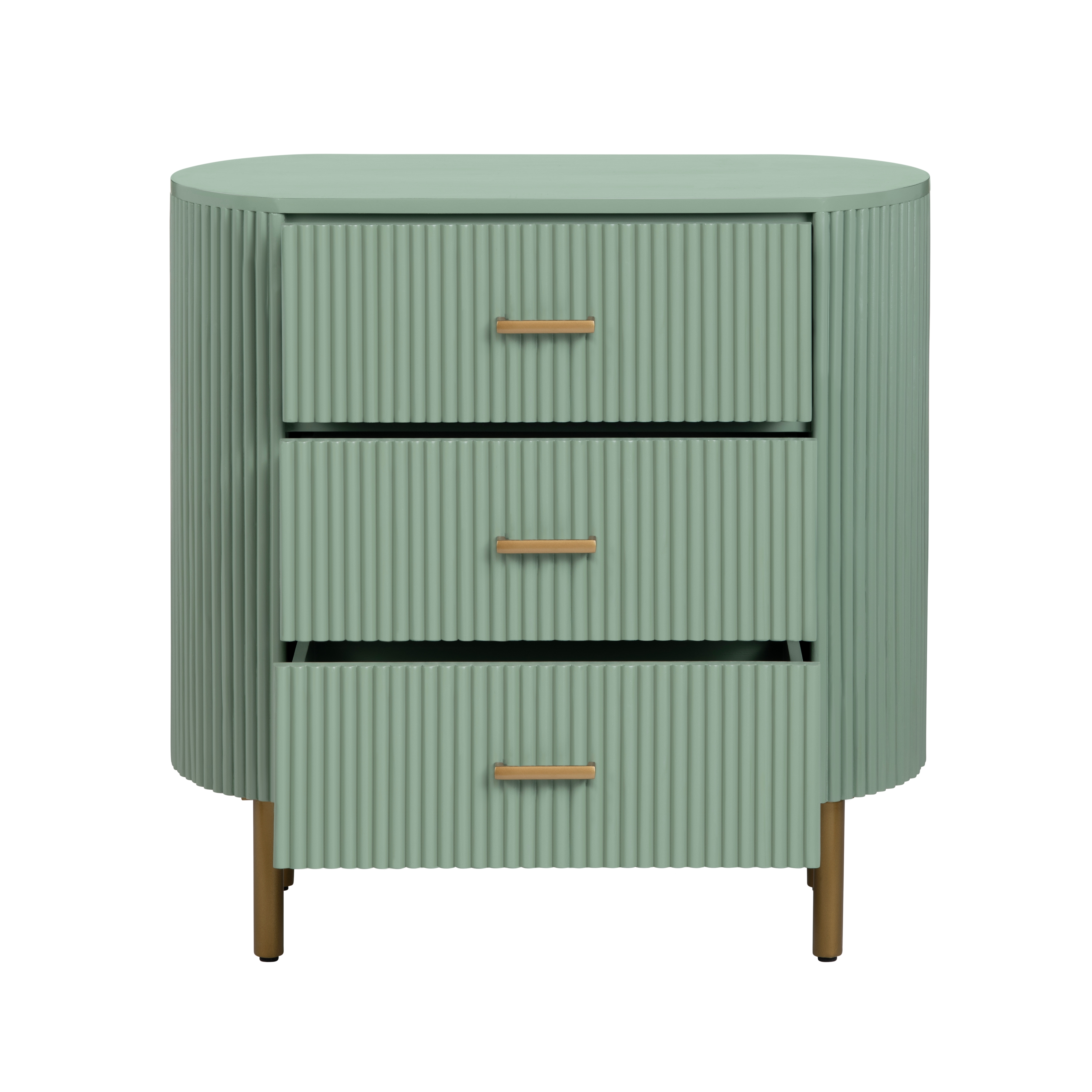 Crestview Collection Astoria Modern Fluted 3-Drawer Accent Chest