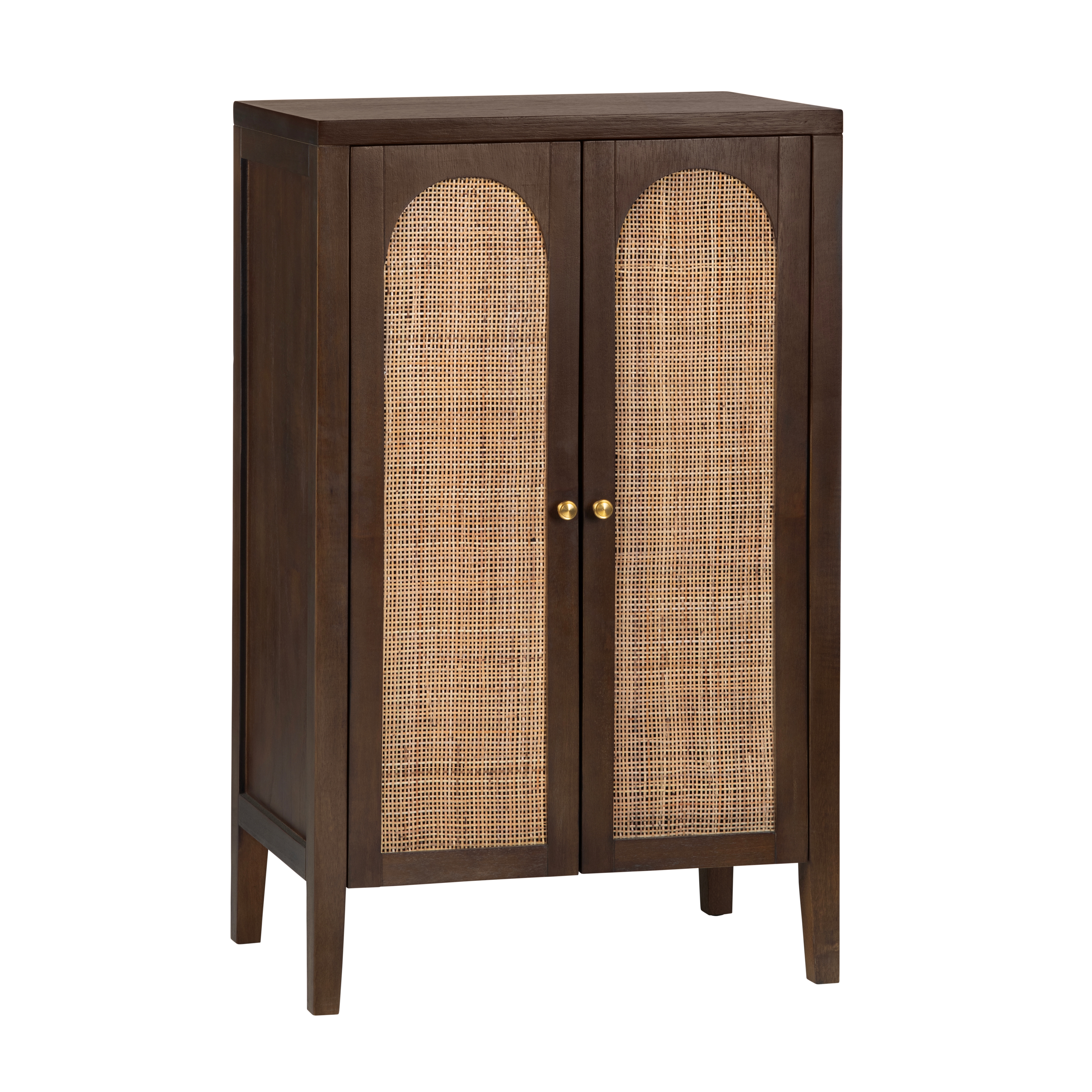 2-Door Accent Cabinet w/Arched Cane Fronts