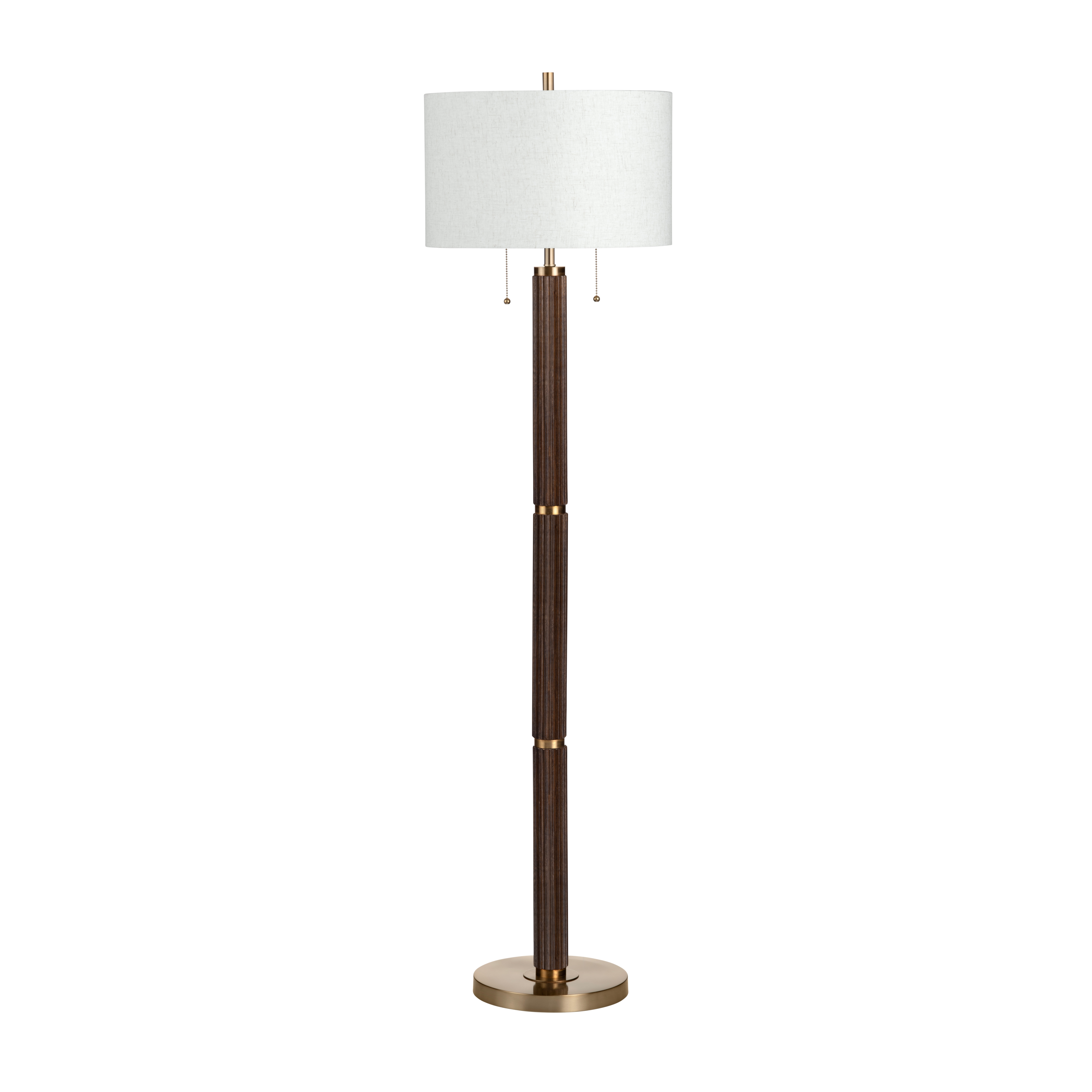 64"H Wood &amp; Metal Floor Lamp