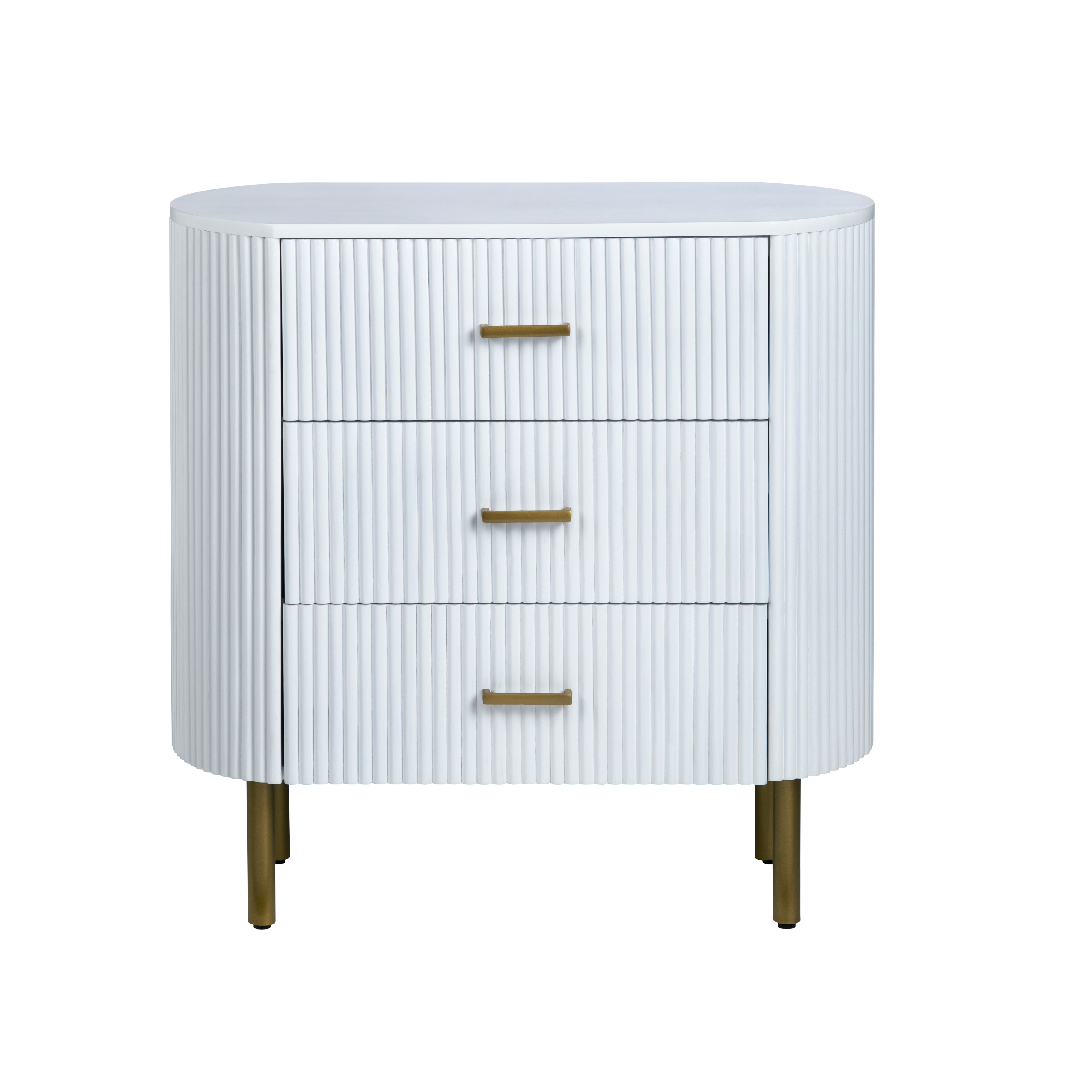Crestview Collection Astoria Modern Fluted 3-Drawer Accent Chest