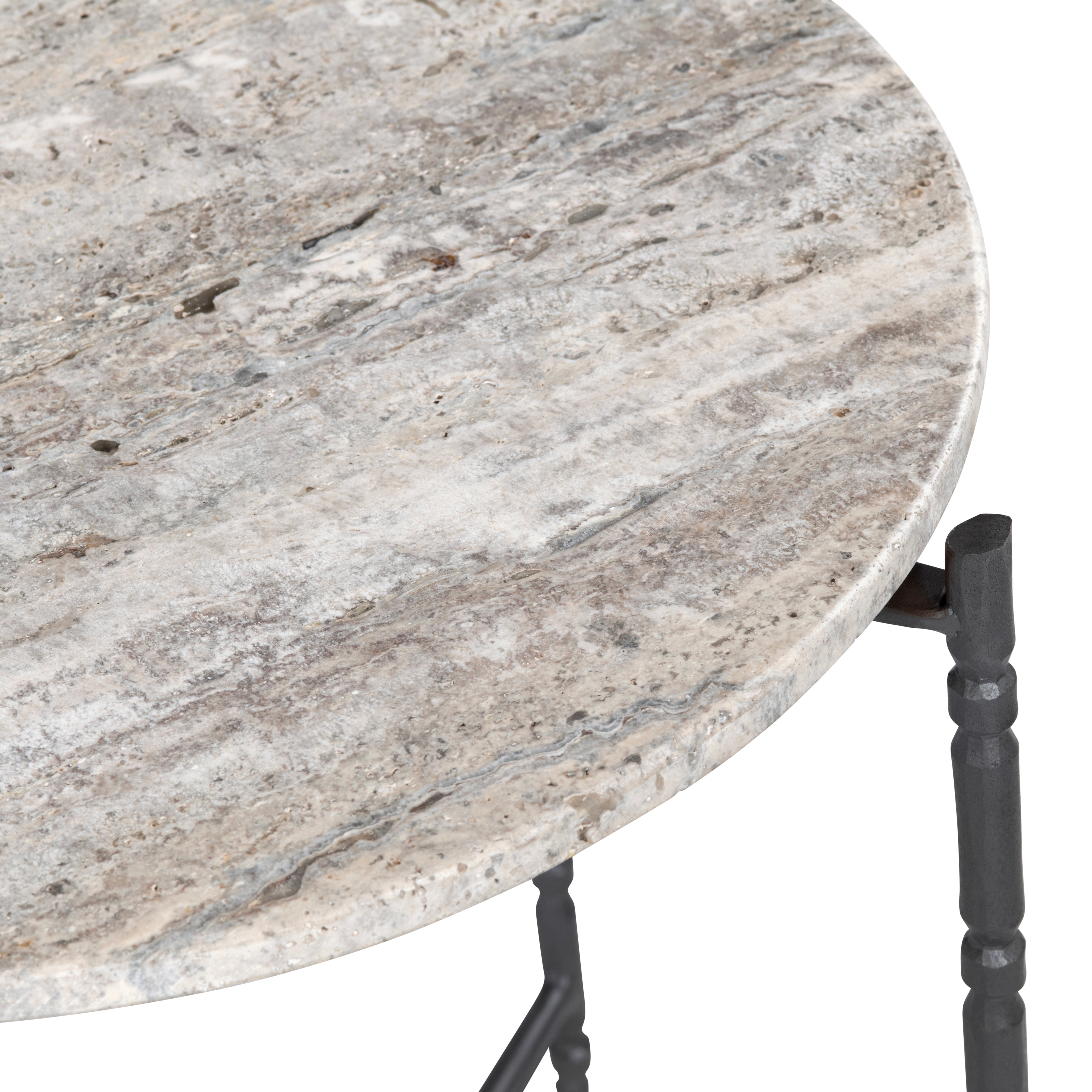 Rd. Marble-Top End Table
