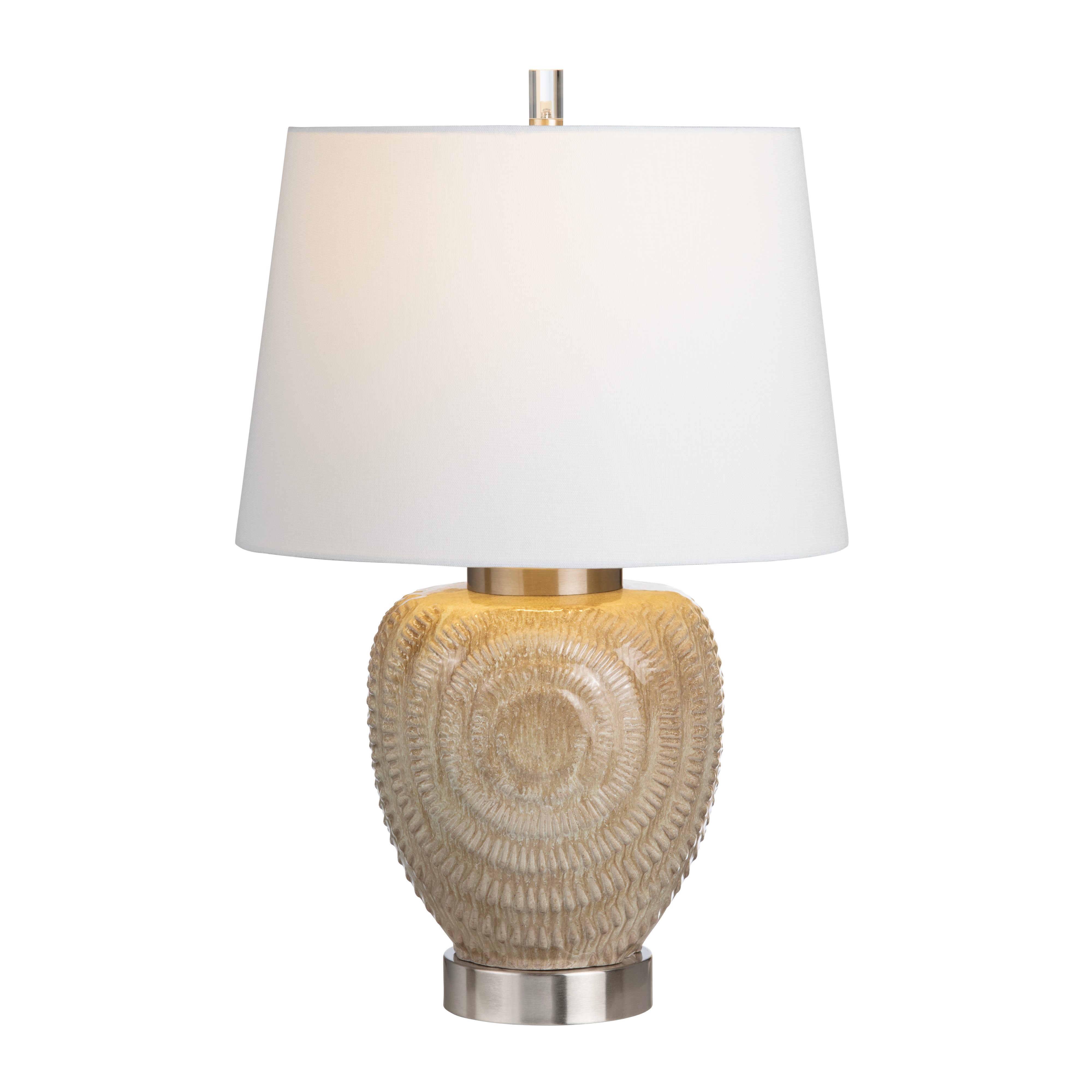 28.25" Tan Ceramic Table Lamp