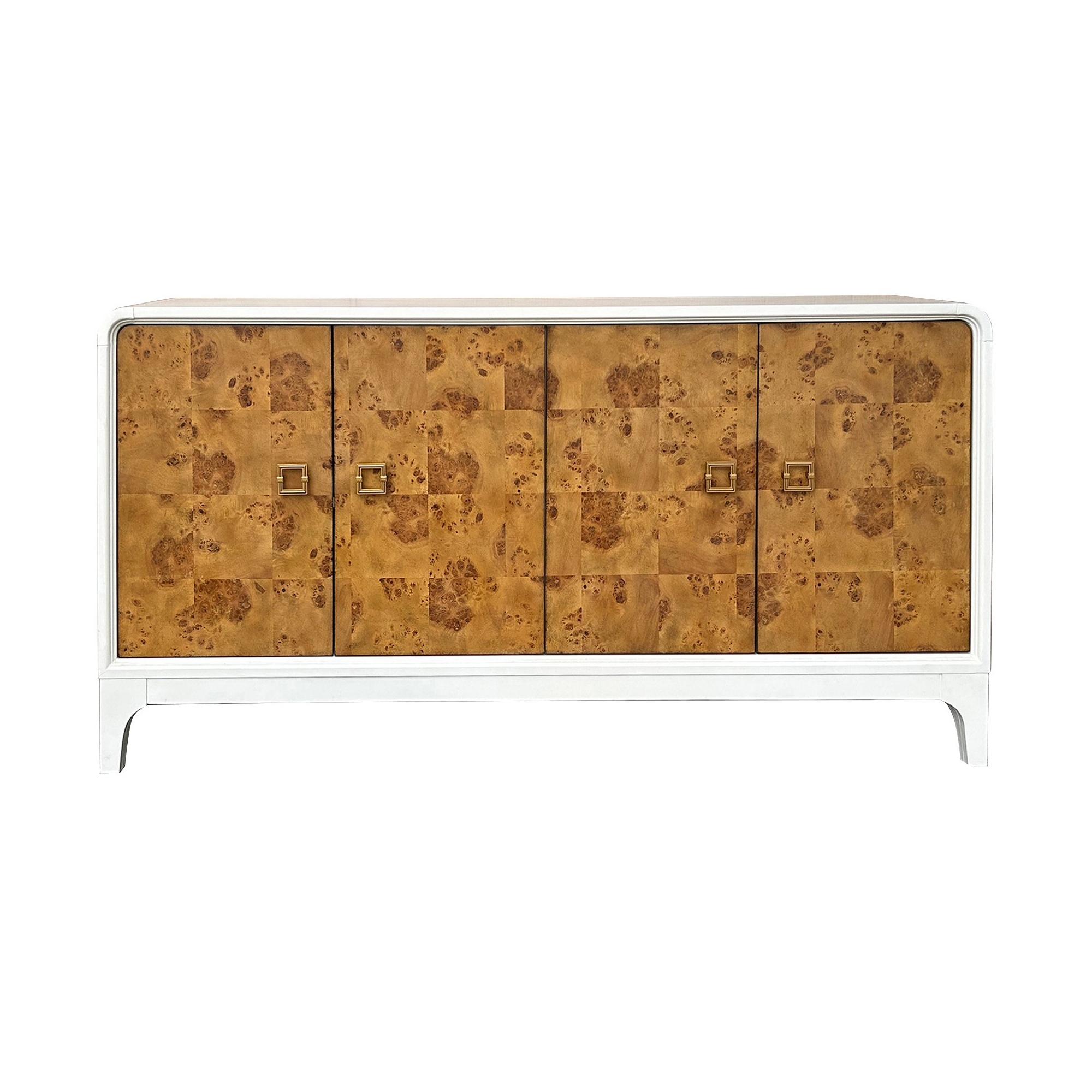 Two-Tone Burl Veneer 4-Door Sideboard