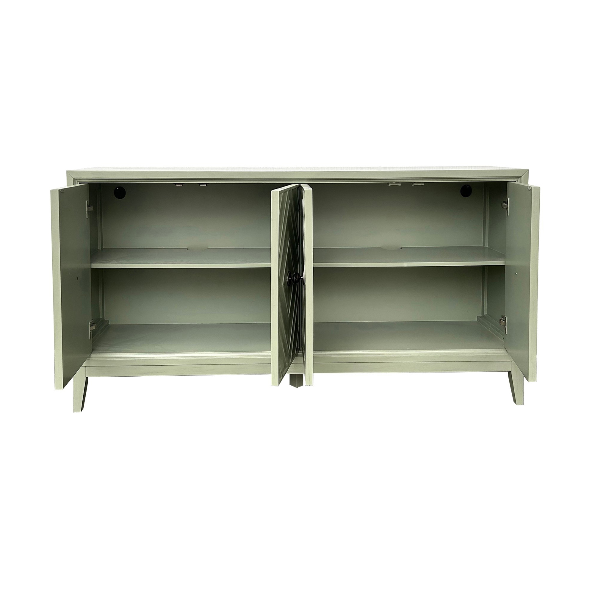 Crestview Collection Crestview Collection 4-Door Chevron Sideboard w/Adj. Shelves