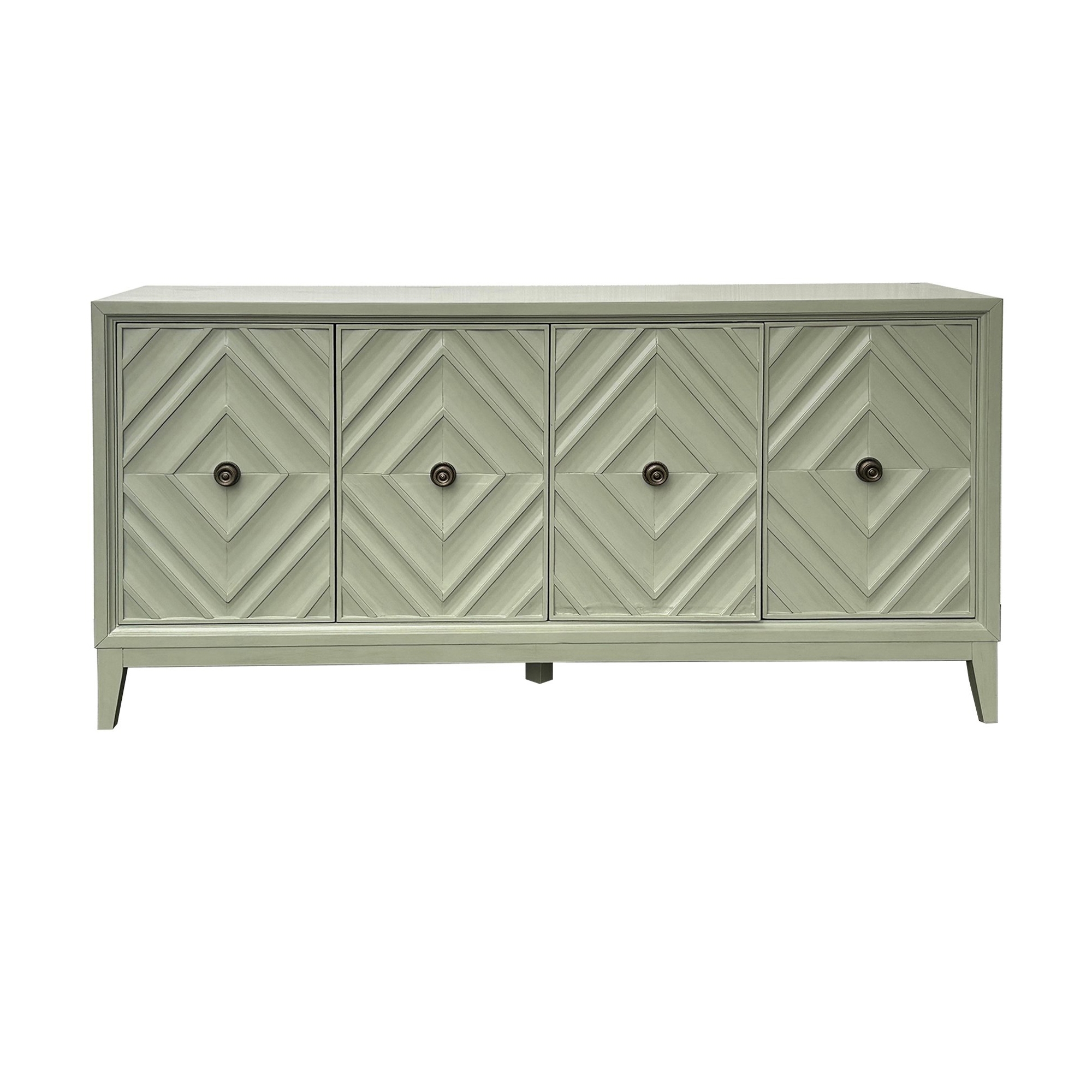 Crestview Collection Crestview Collection 4-Door Chevron Sideboard w/Adj. Shelves