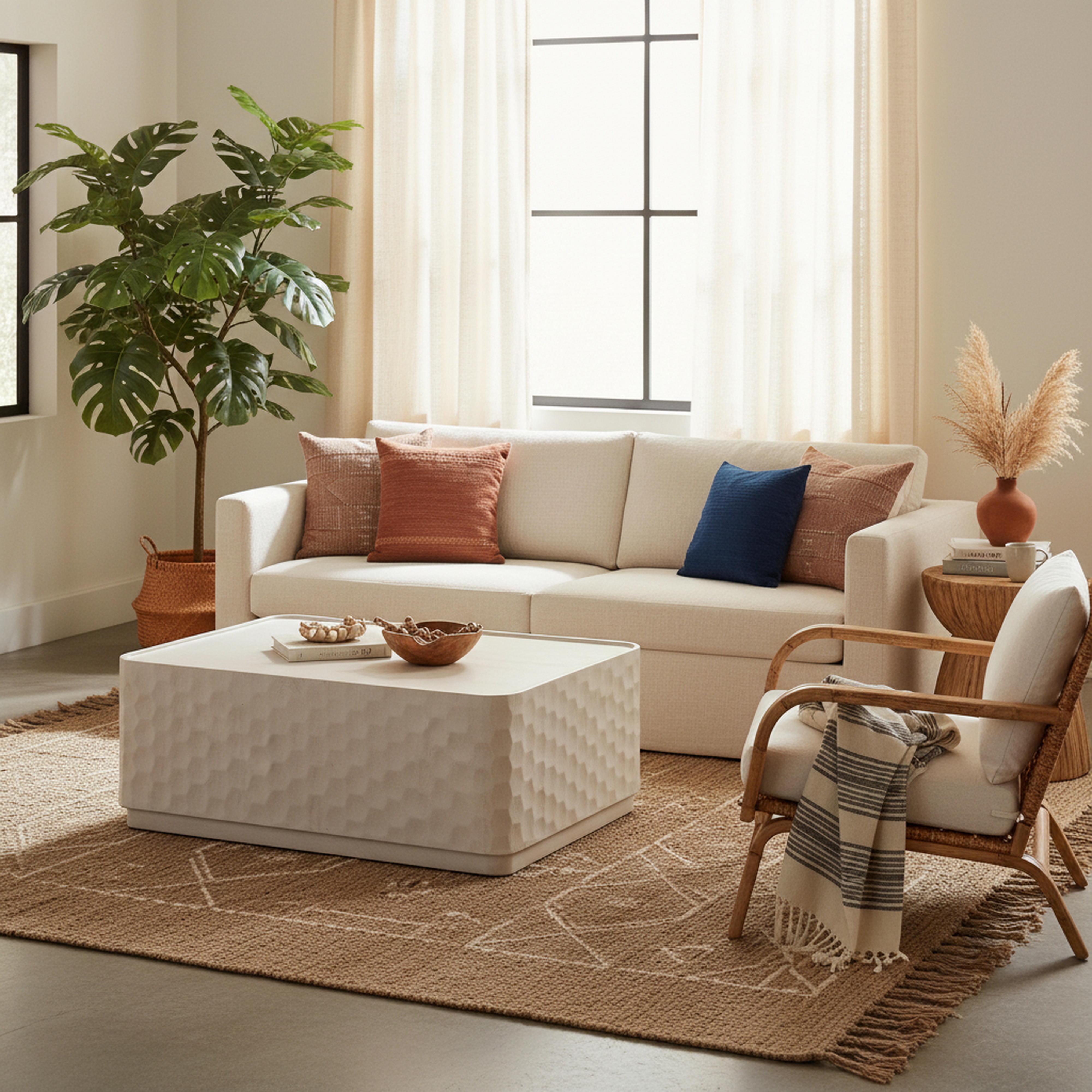 Modern Textured Cocktail Table