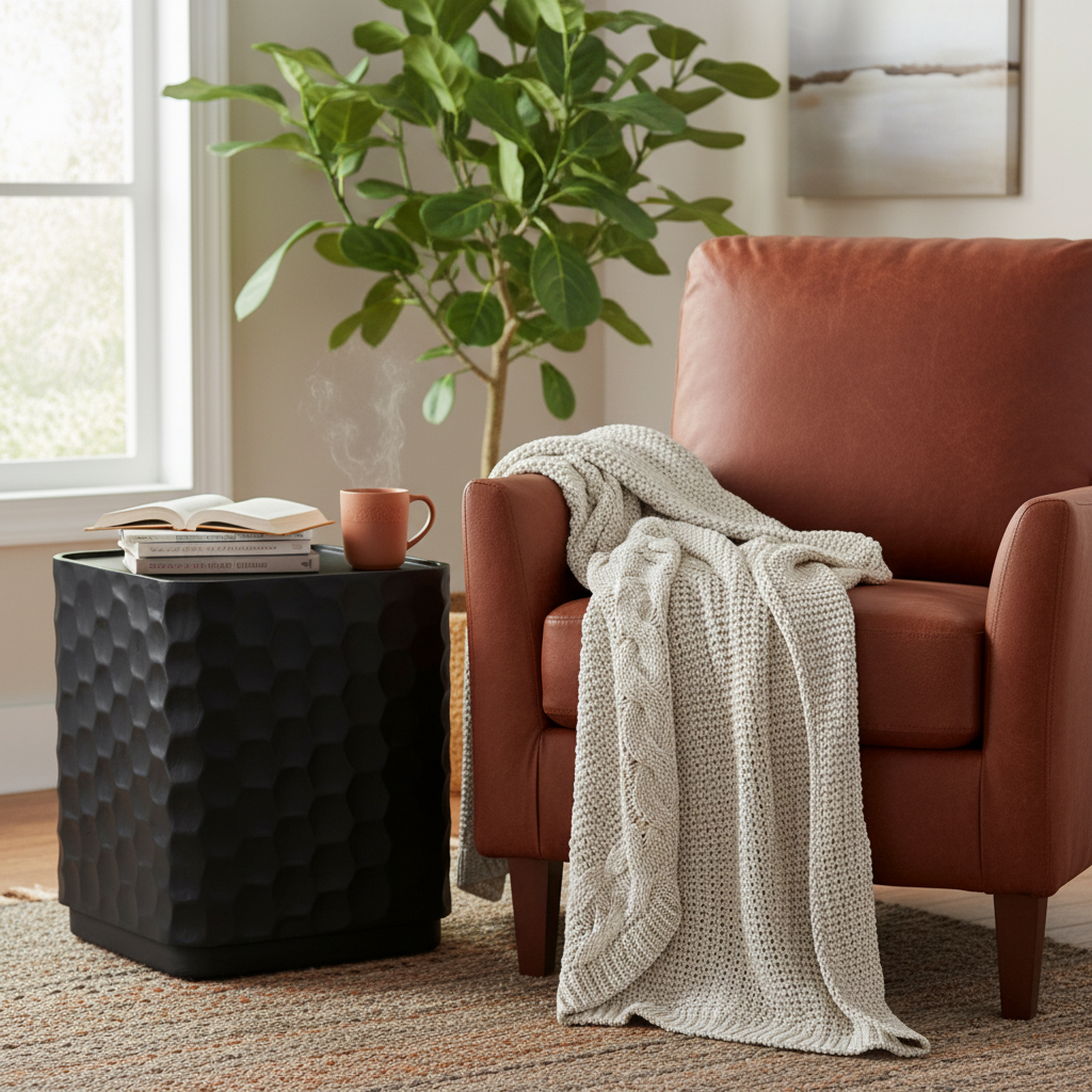 Modern Textured Accent Side Table