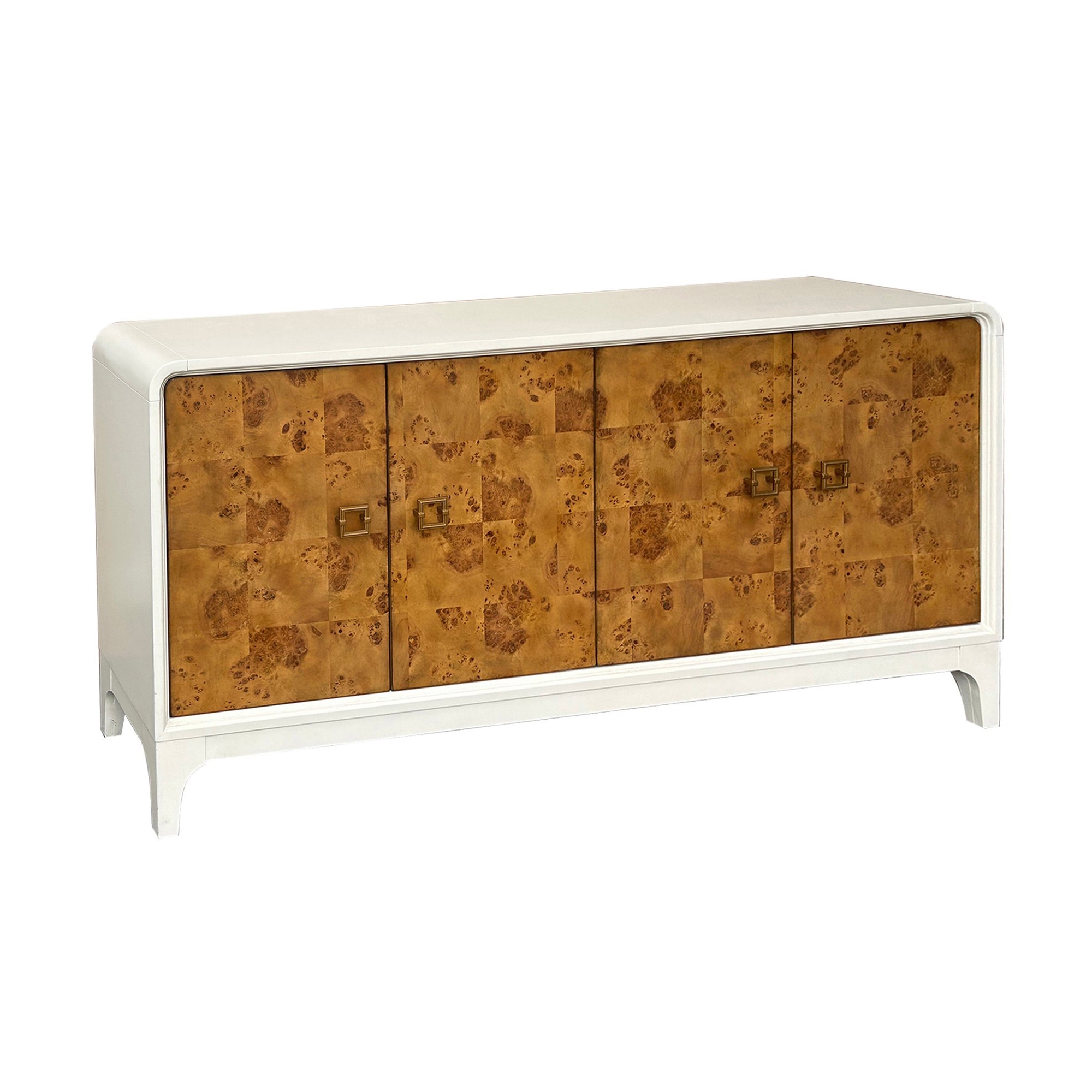 Two-Tone Burl Veneer 4-Door Sideboard