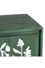 Crestview Collection  Flourish 2-Door Accent Cabinet with Pearl Inlay Botanical Motif