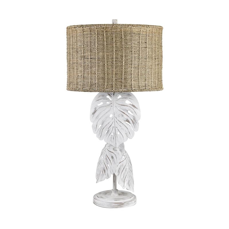 White Distressed Metal Table Lamp