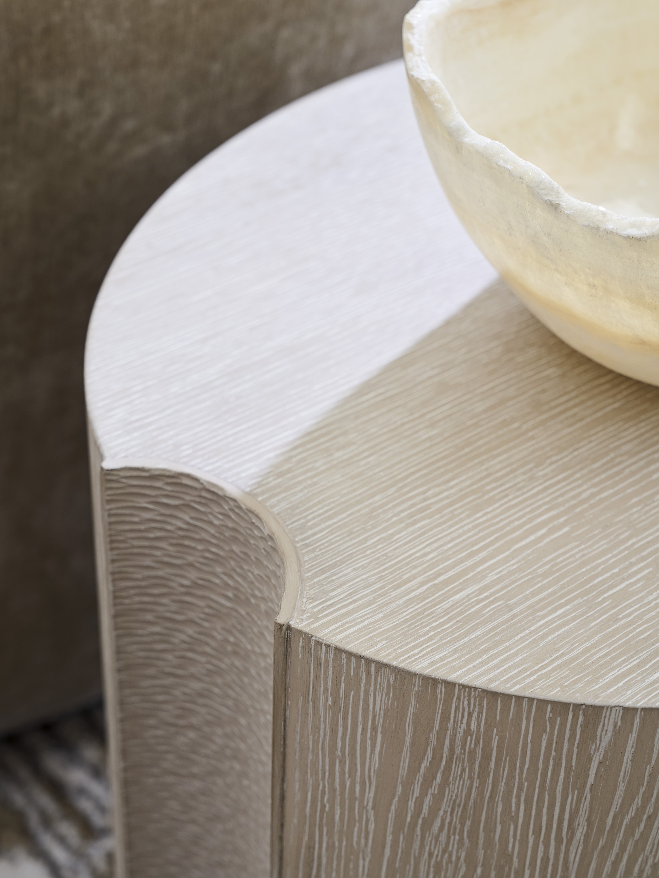 Oval Textured End Table