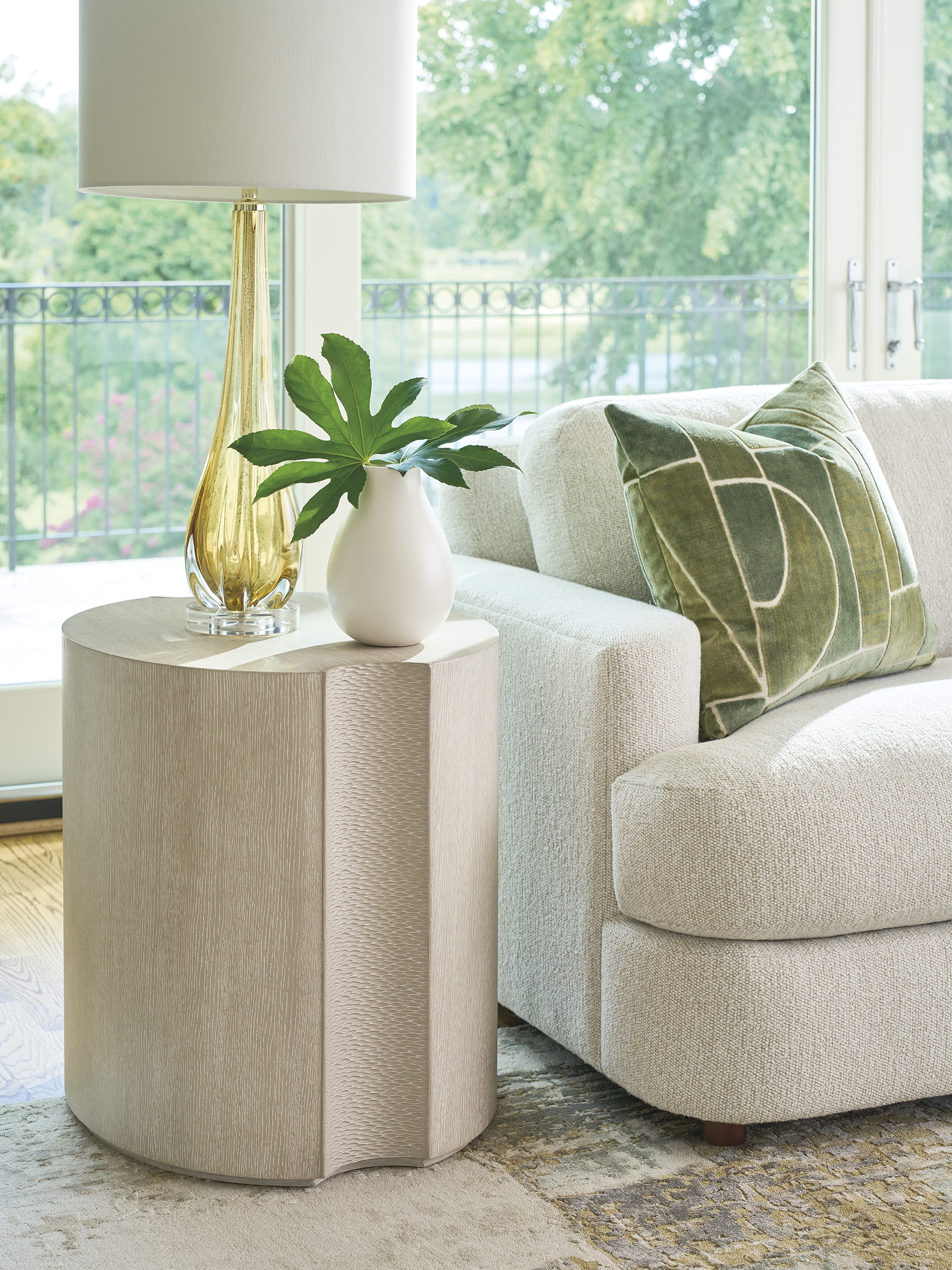 Oval Textured End Table