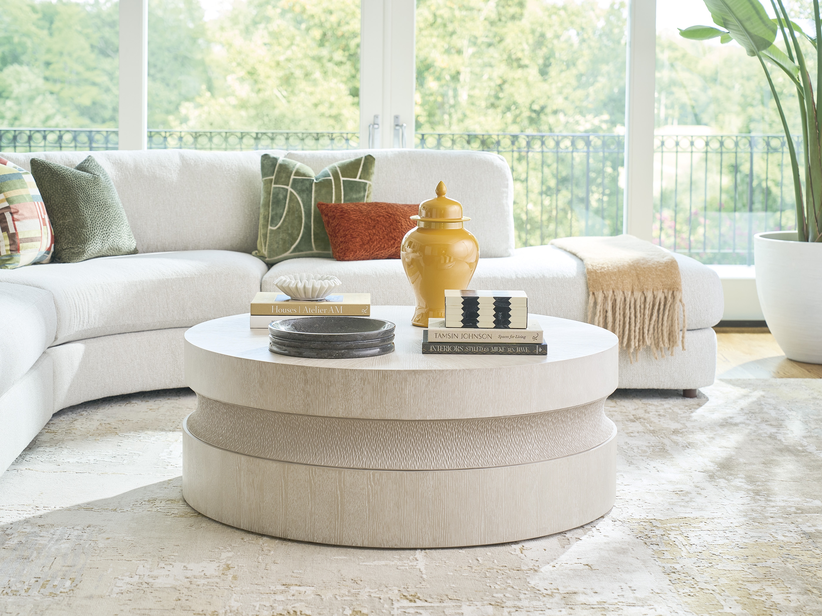 46" Round Textured Cocktail Table