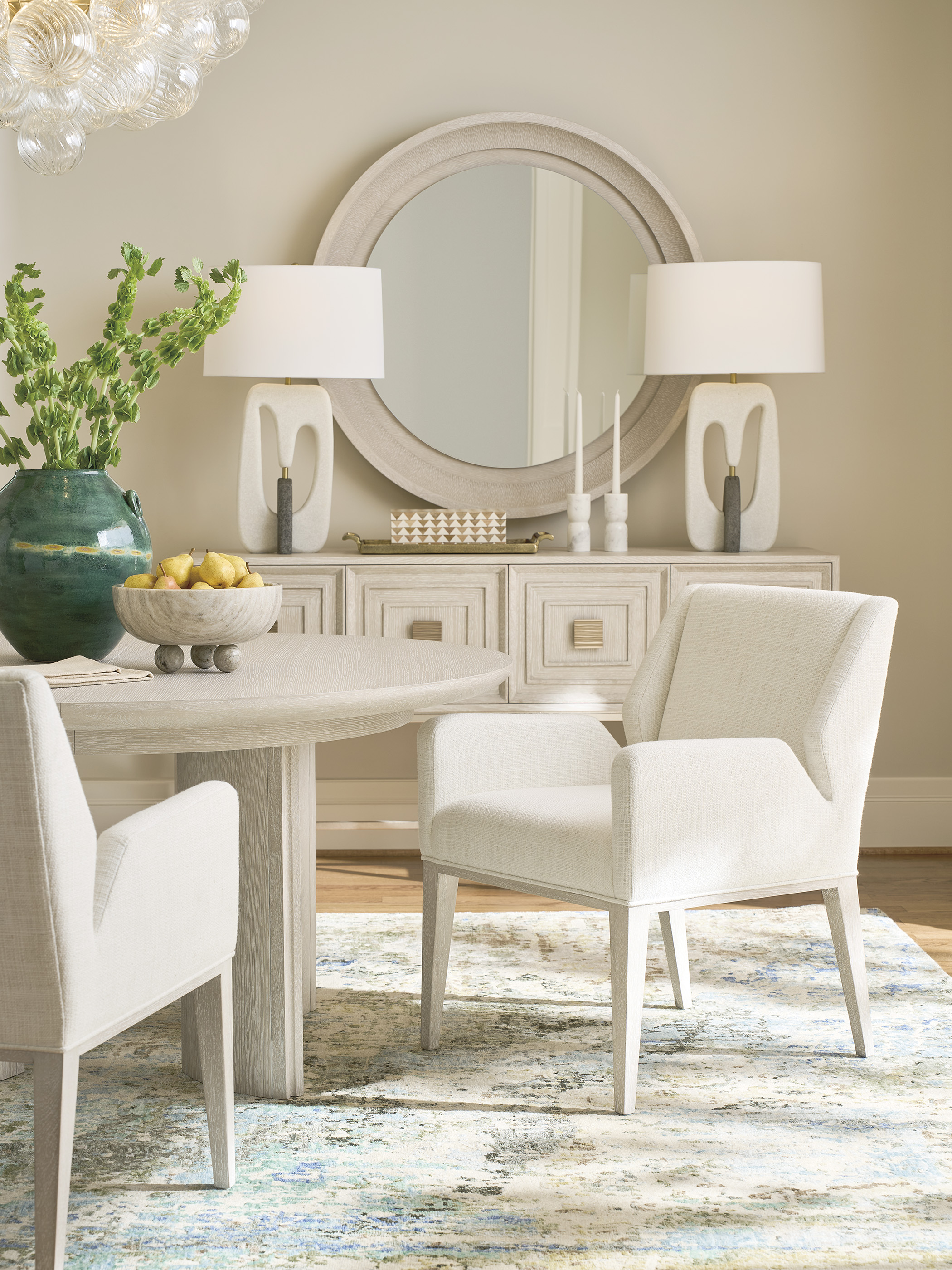 Round Textured-Frame Mirror