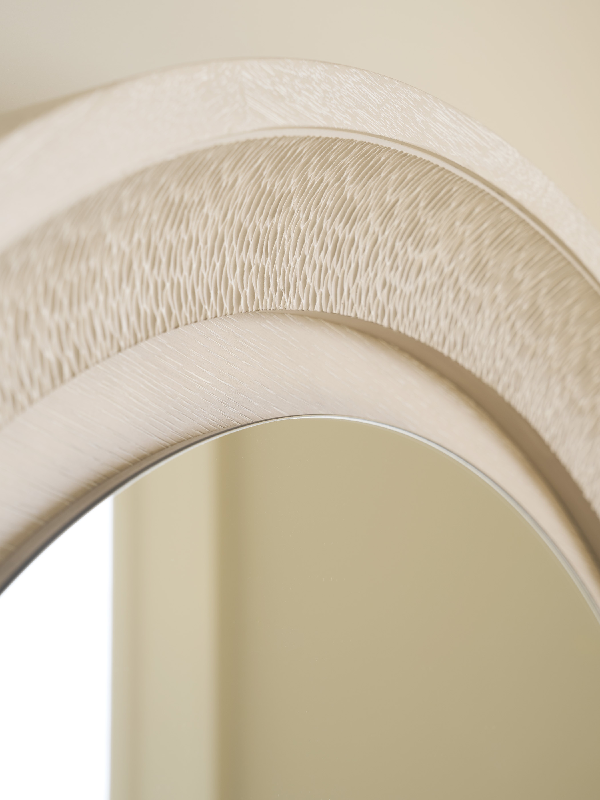 Round Textured-Frame Mirror