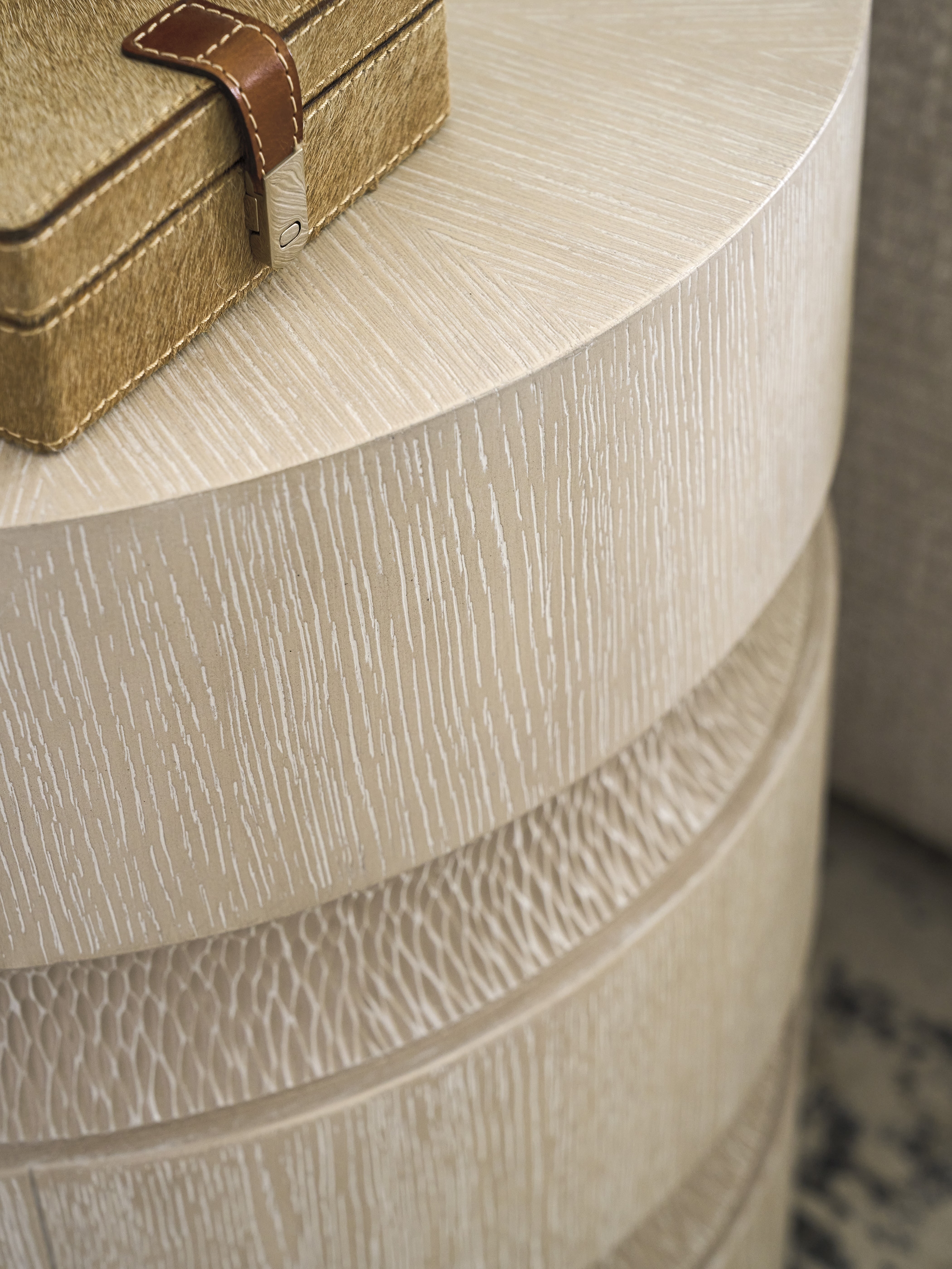 Round Textured End Table