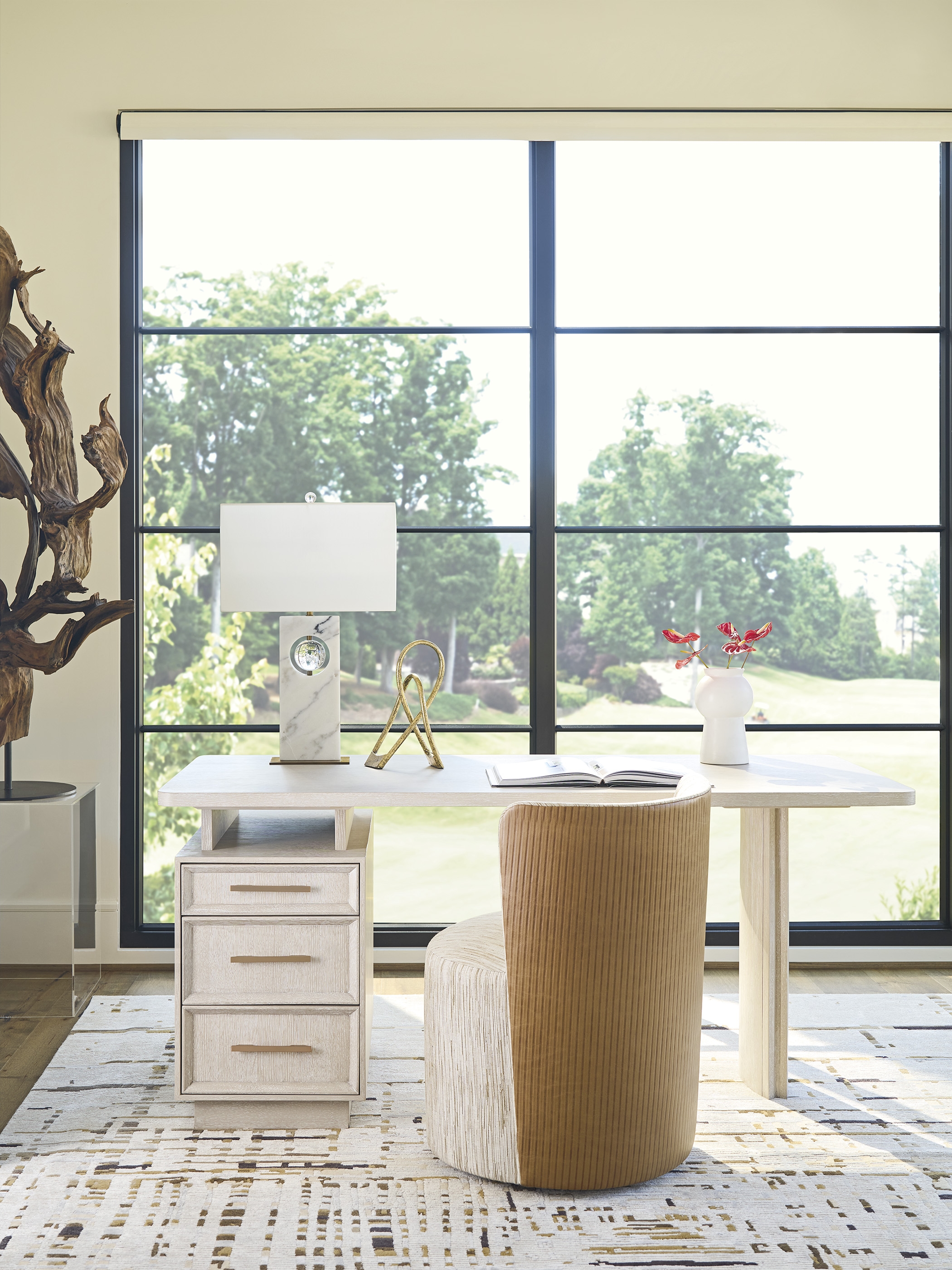 Three-Drawer Pedestal Desk