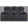 Corinthian Softie L719 Charcoal Power Leather Sofa