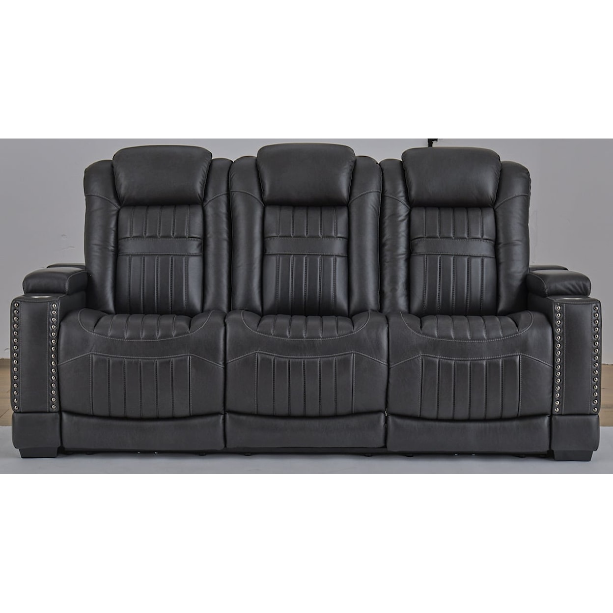 Corinthian Softie L719 Charcoal Power Leather Sofa
