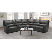 Leather Power Sectional - Anthracite