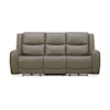 Kuka Home 6228 Leather Collection 6228 Gray Dual Power Leather Sofa