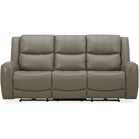 6228 Gray Dual Power Leather Sofa