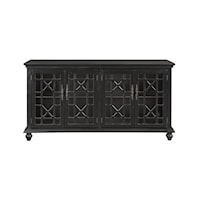 4 Door Black Credenza