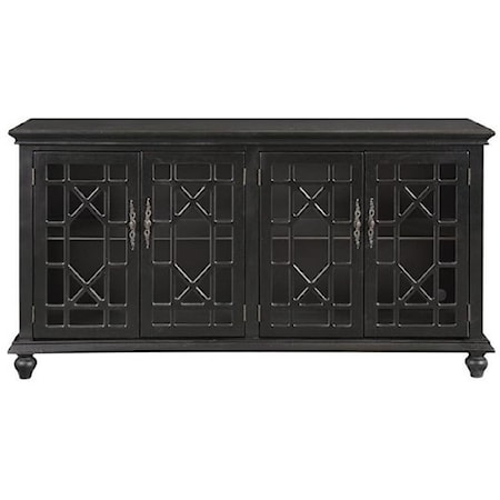 4 Door Black Credenza