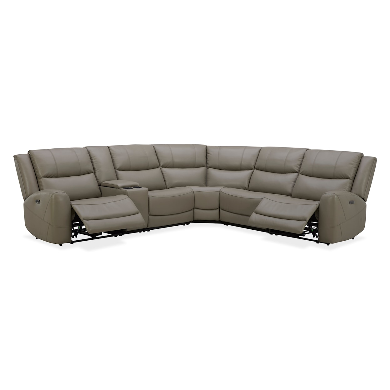 Kuka Home 6228 Leather Collection 6228 Gray Leather  Dual Power Sectional