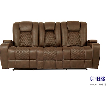 70116 Brown Dual Reclining sofa