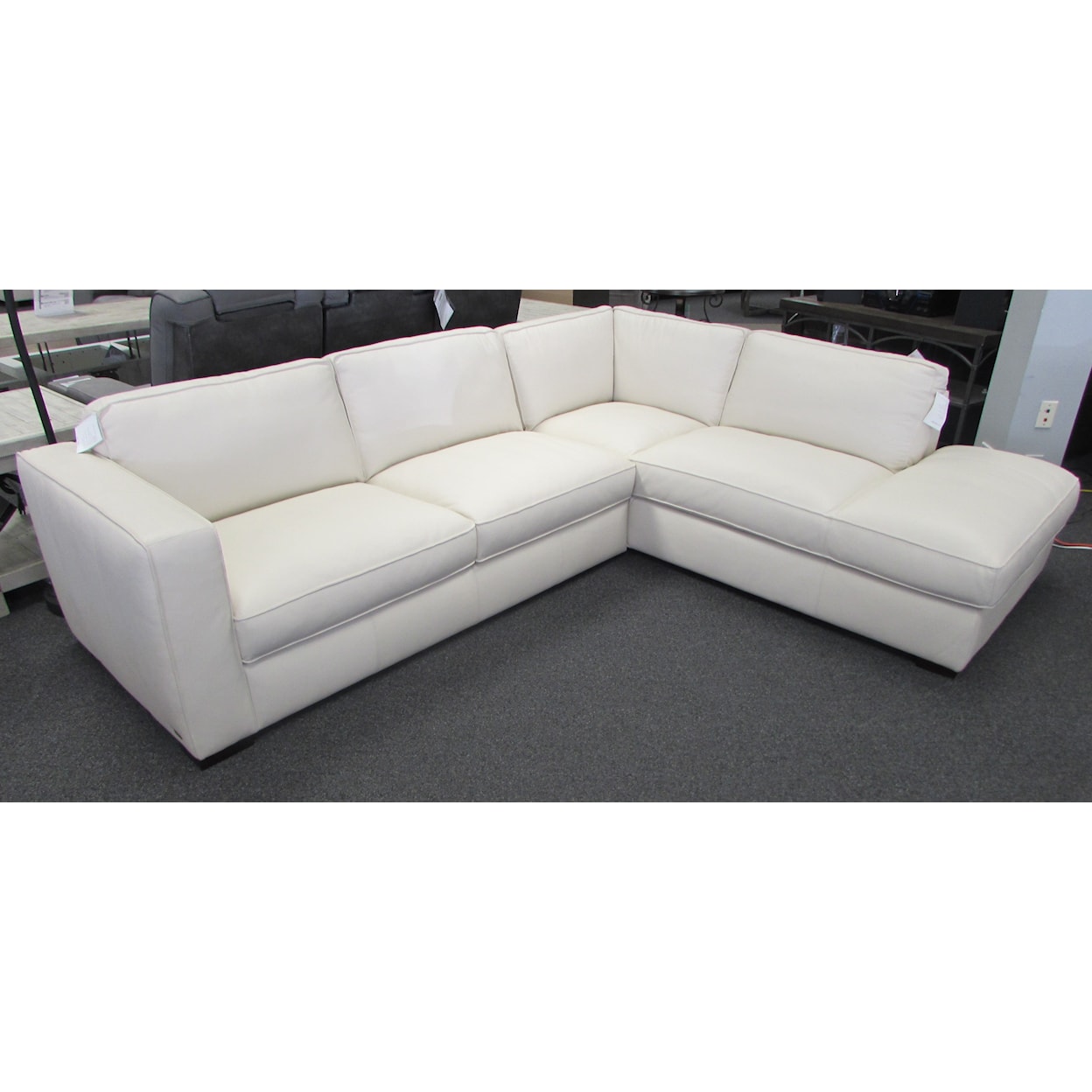 Natuzzi Editions C274 Leather Collection Ivory Leather Sectional