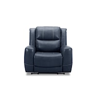 6228 Blue Leather Dual Power Recliner