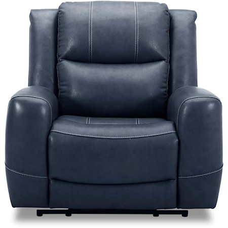 6228 Blue Leather Dual Power Recliner