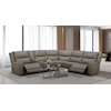 Kuka Home 6228 Leather Collection 6228 Gray Leather  Dual Power Sectional