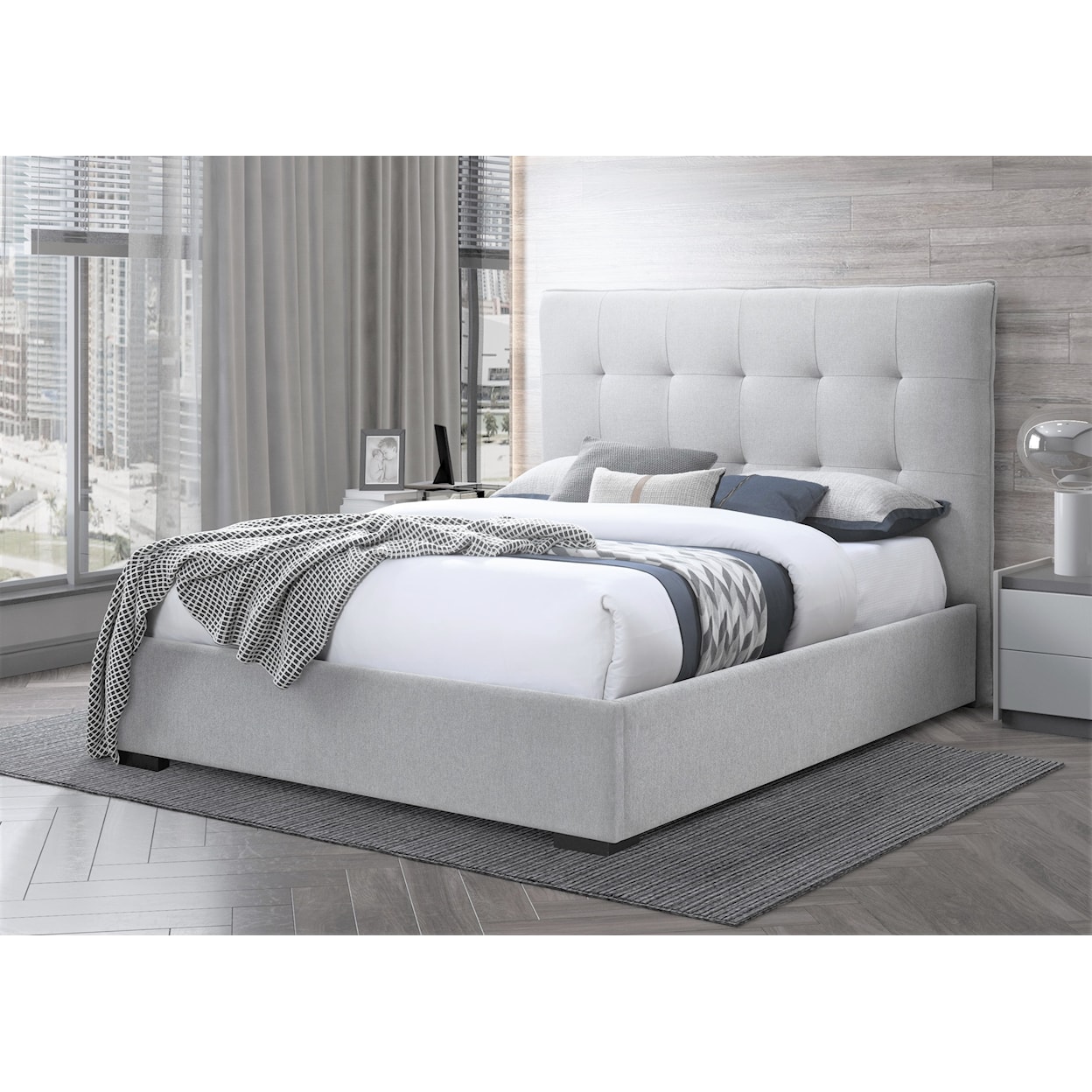 Lifestyle C9433A King Linen Upholstered Bed