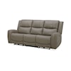 Kuka Home 6228 Leather Collection 6228 Gray Dual Power Leather Sofa