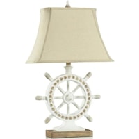28" Nautical Wheel Lamp
