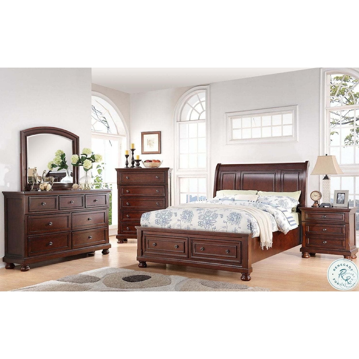 Avalon Furniture Stella B0961 Cherry Queen 7pc Bedroom group