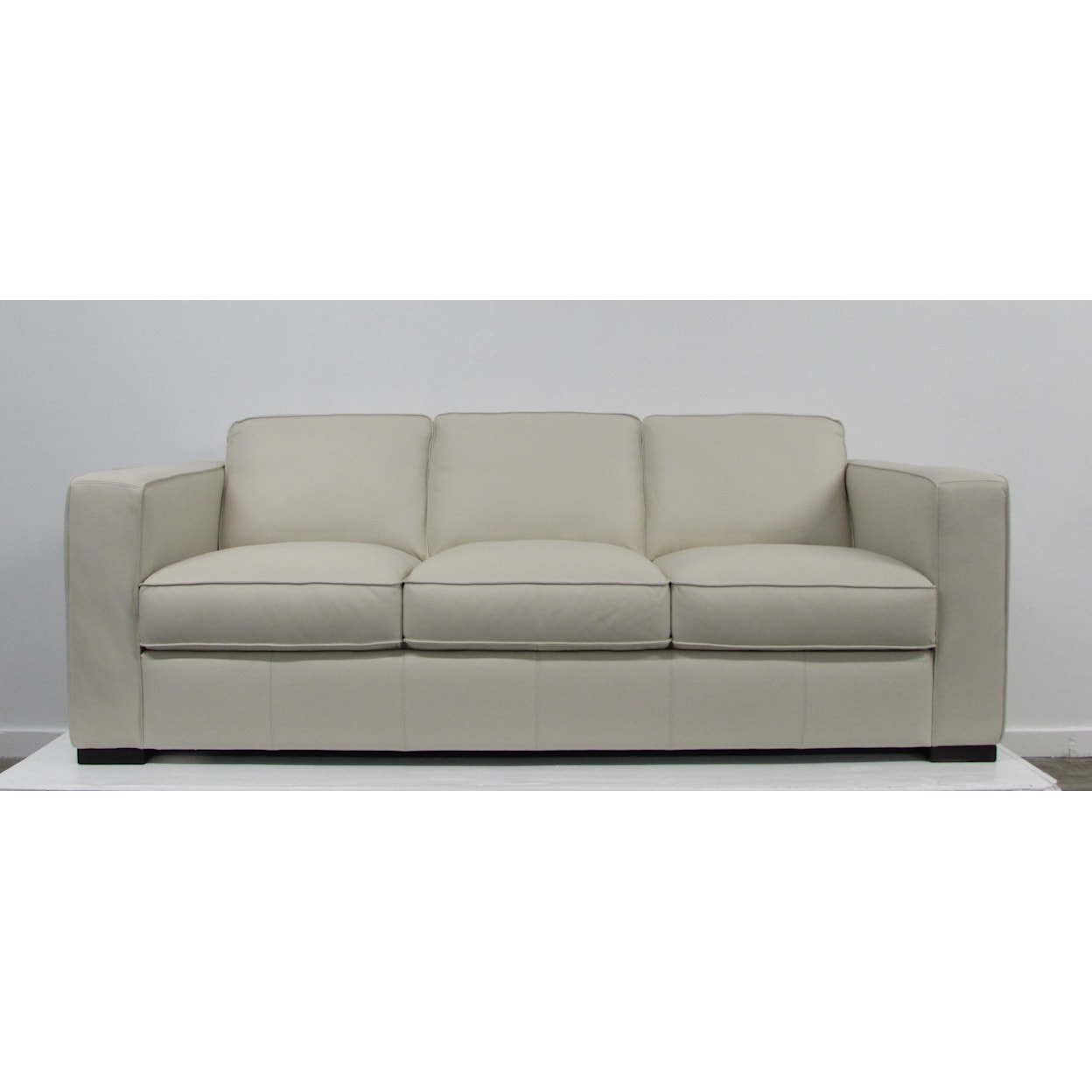 Natuzzi Editions C274 Leather Collection Ivory Leather Sofa