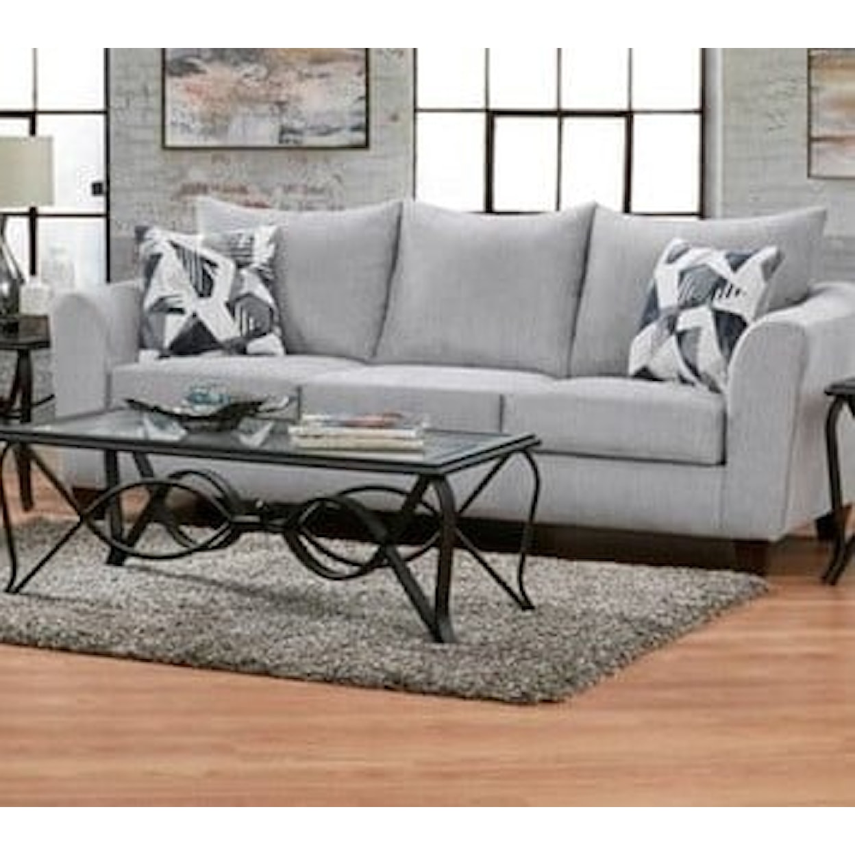 Affordable Furniture 4100 Herringbone Silver Silver Sofa